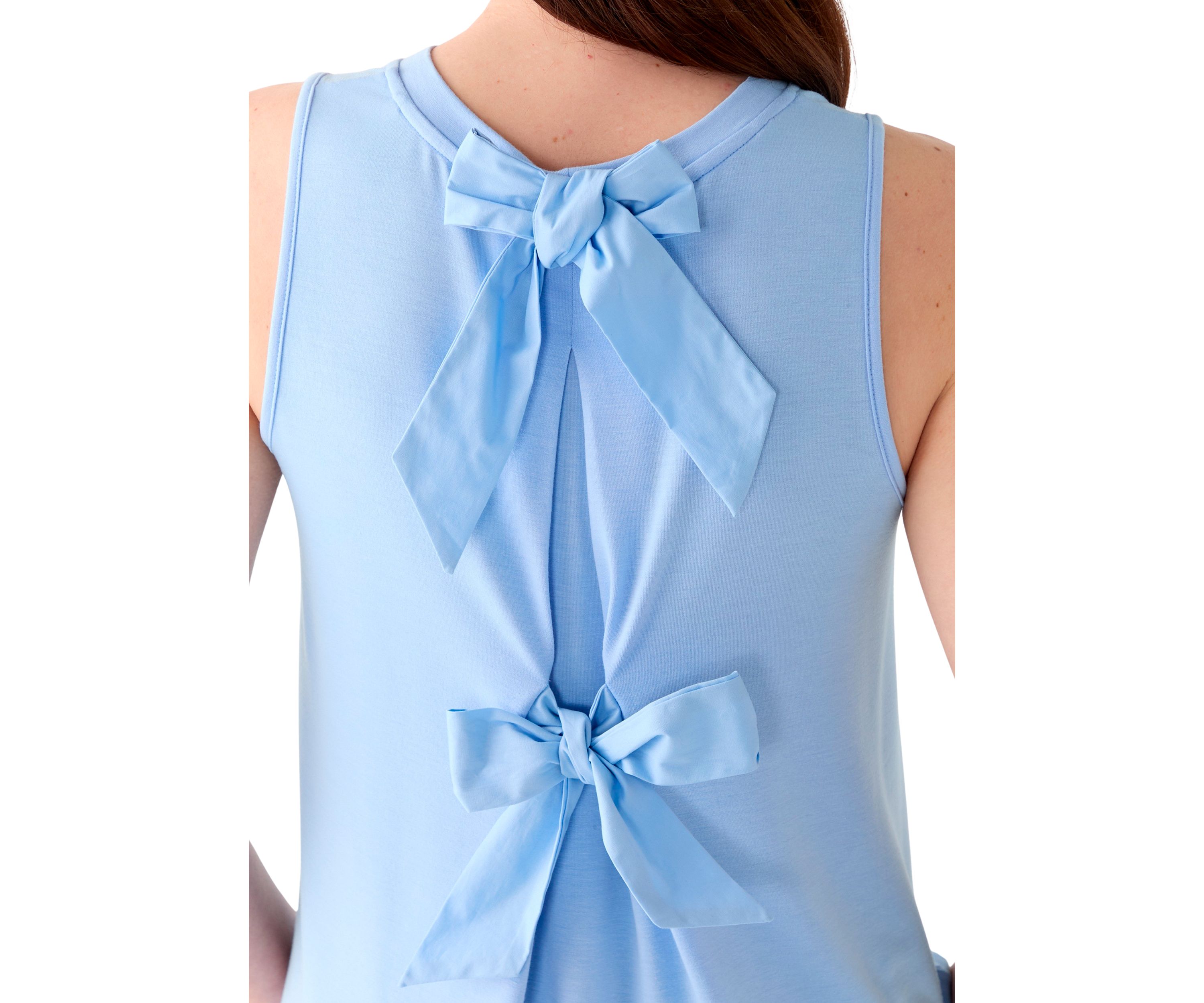 Womens Bow Back Baby Terry Top