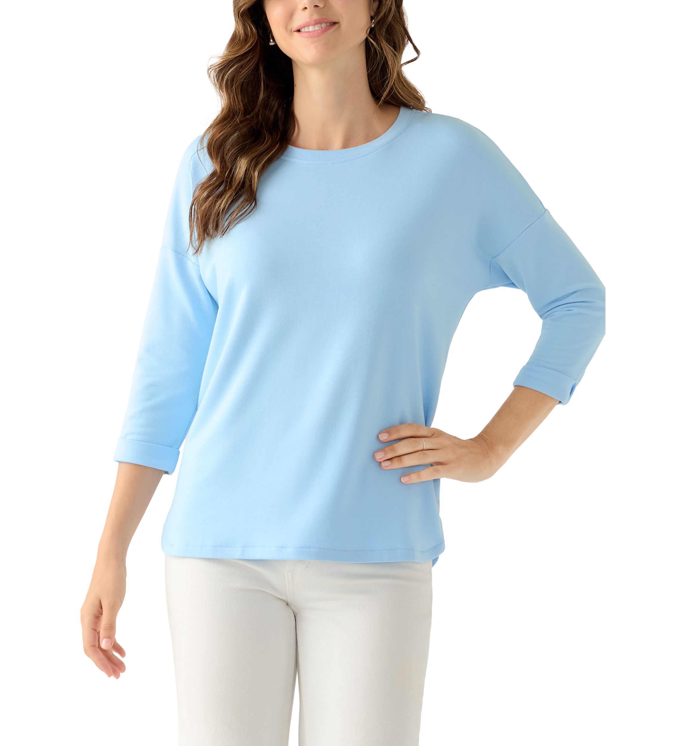 Womens 3/4 Baby Terry Top