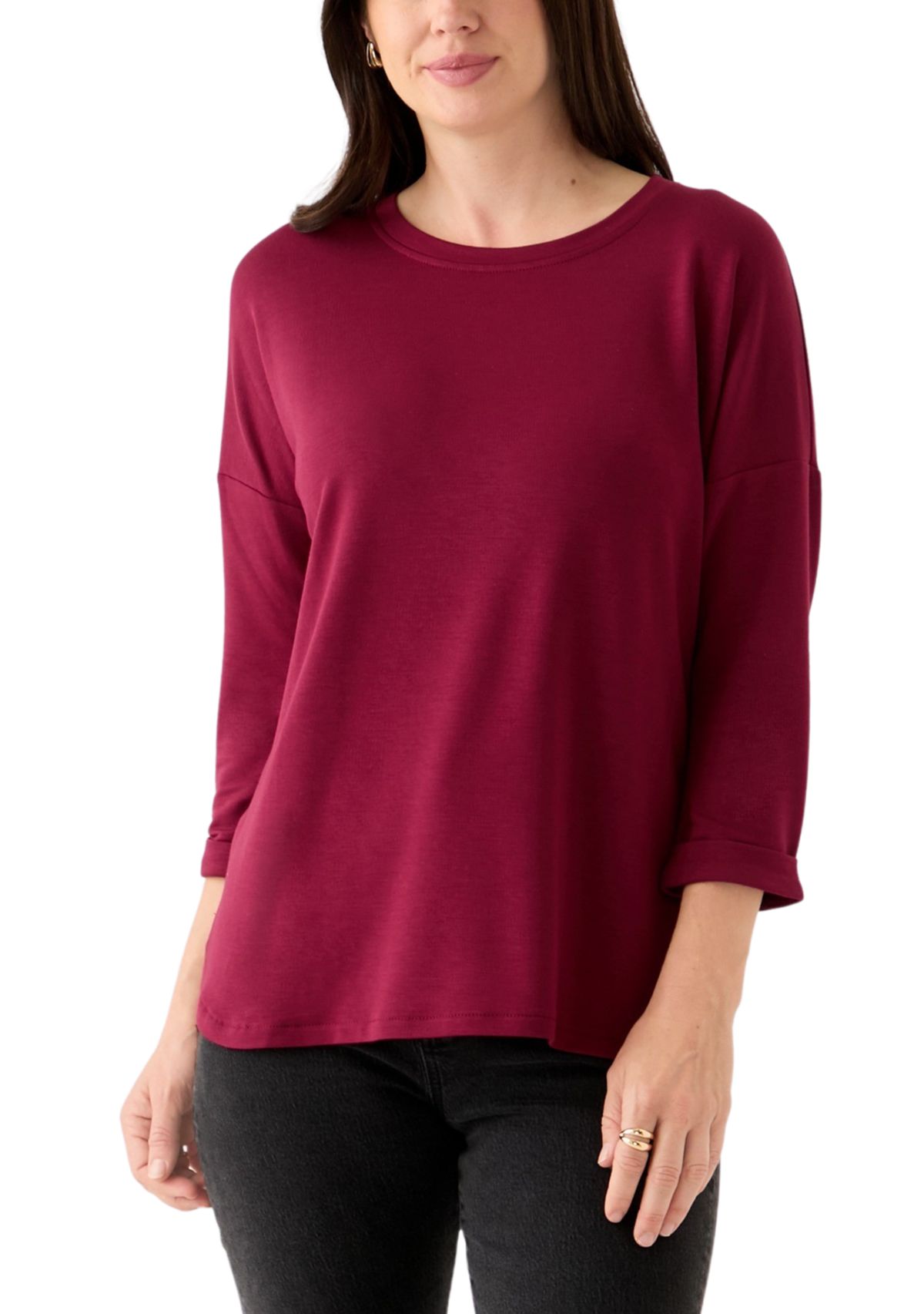 Womens 3/4 Baby Terry Top