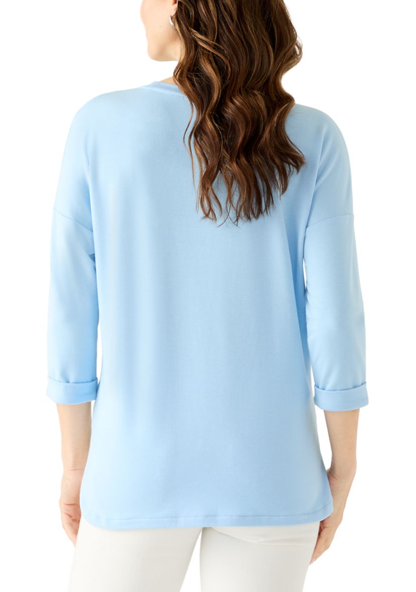 Womens 3/4 Baby Terry Top