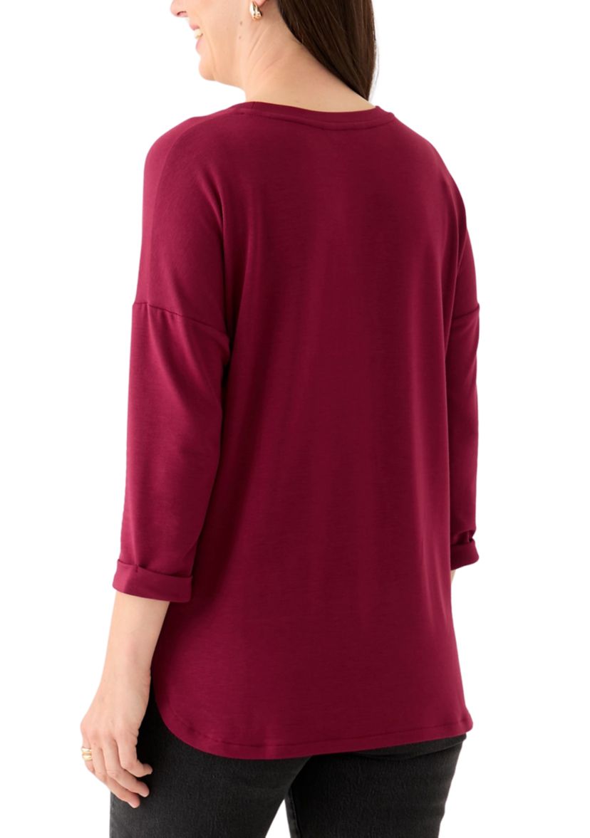 Womens 3/4 Baby Terry Top