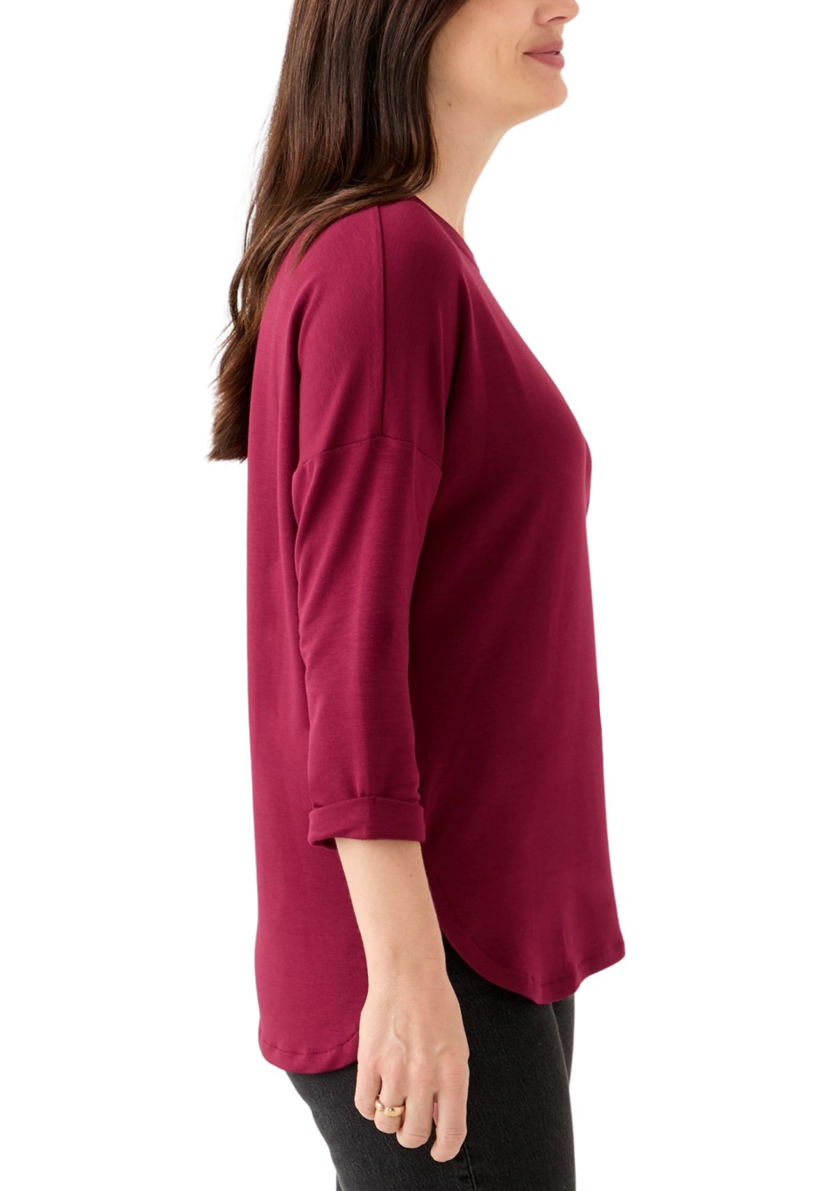 Womens 3/4 Baby Terry Top