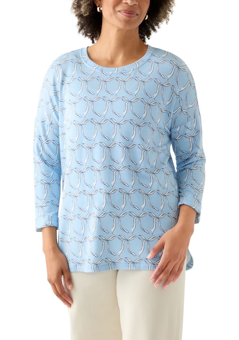Womens 3/4 Printed Baby Terry Shirt