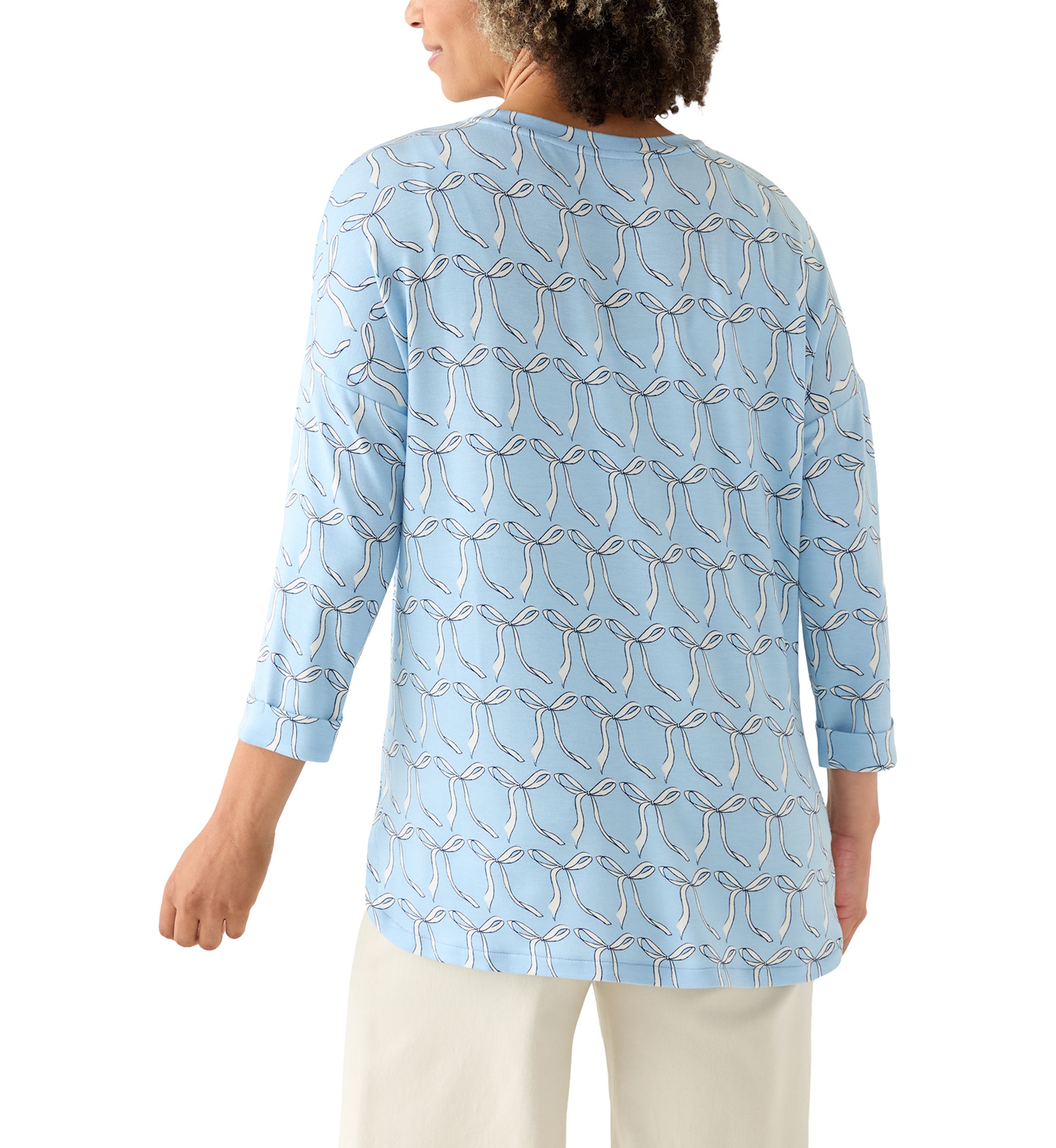 Womens 3/4 Printed Baby Terry Shirt