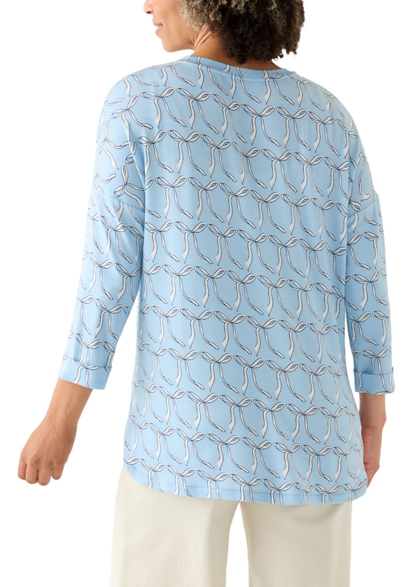 Womens 3/4 Printed Baby Terry Shirt