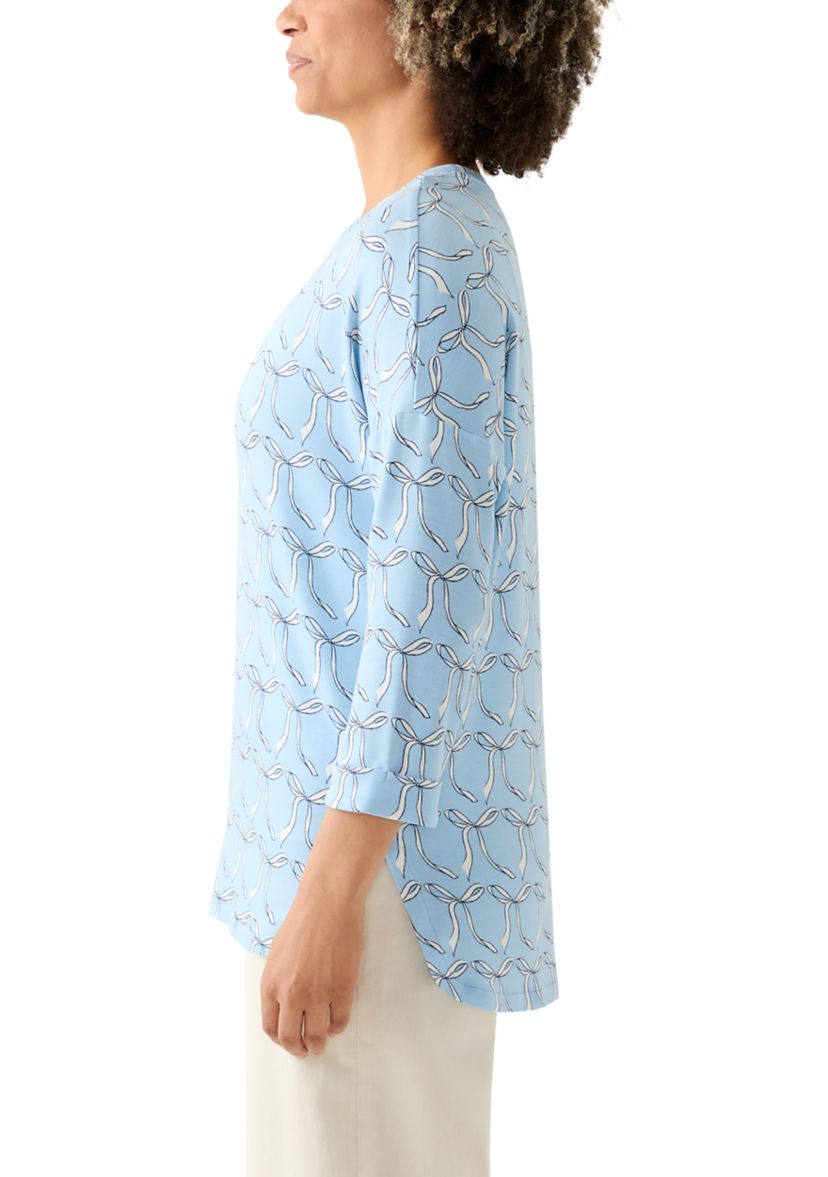 Womens 3/4 Printed Baby Terry Shirt