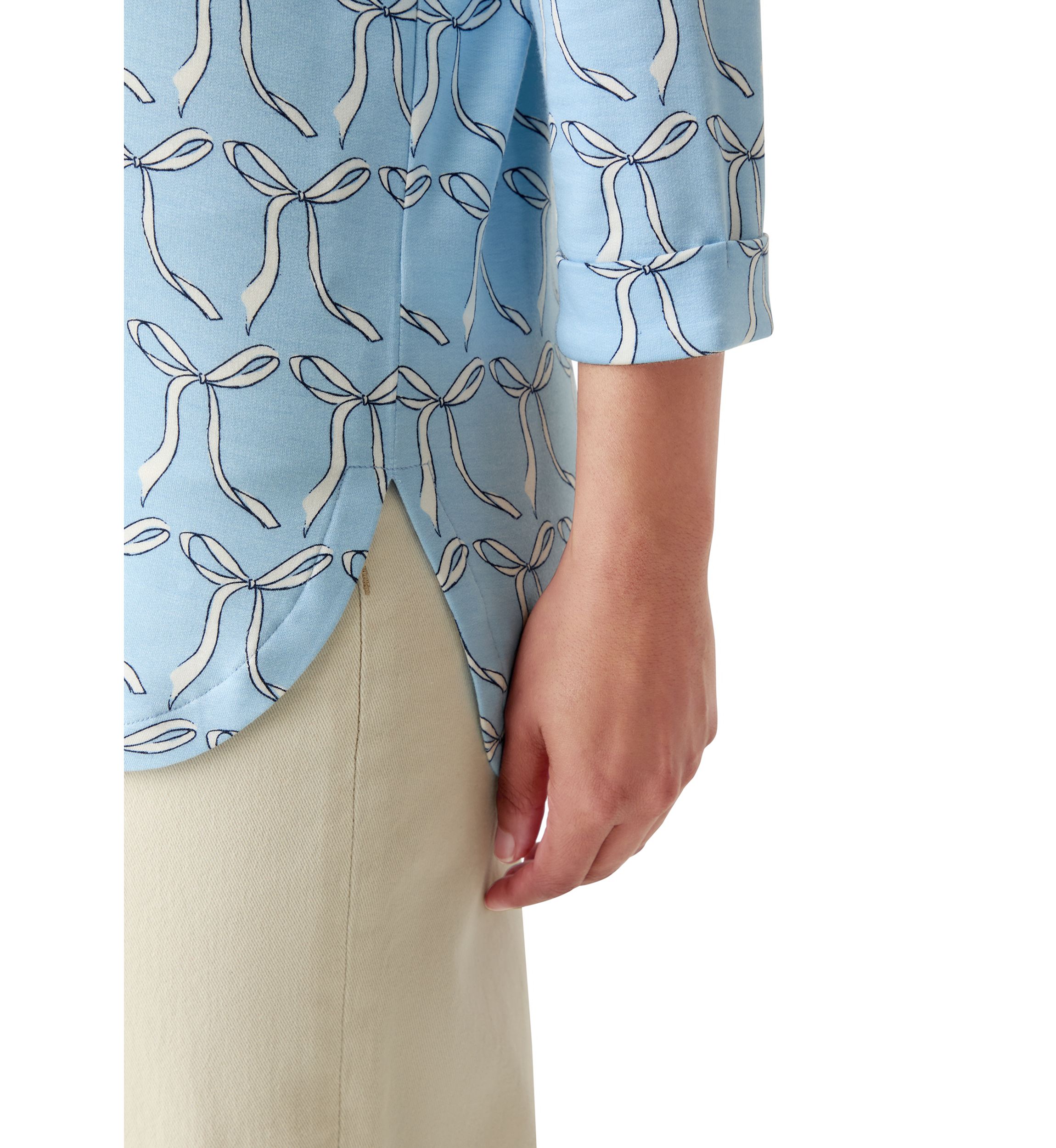 Womens 3/4 Printed Baby Terry Shirt