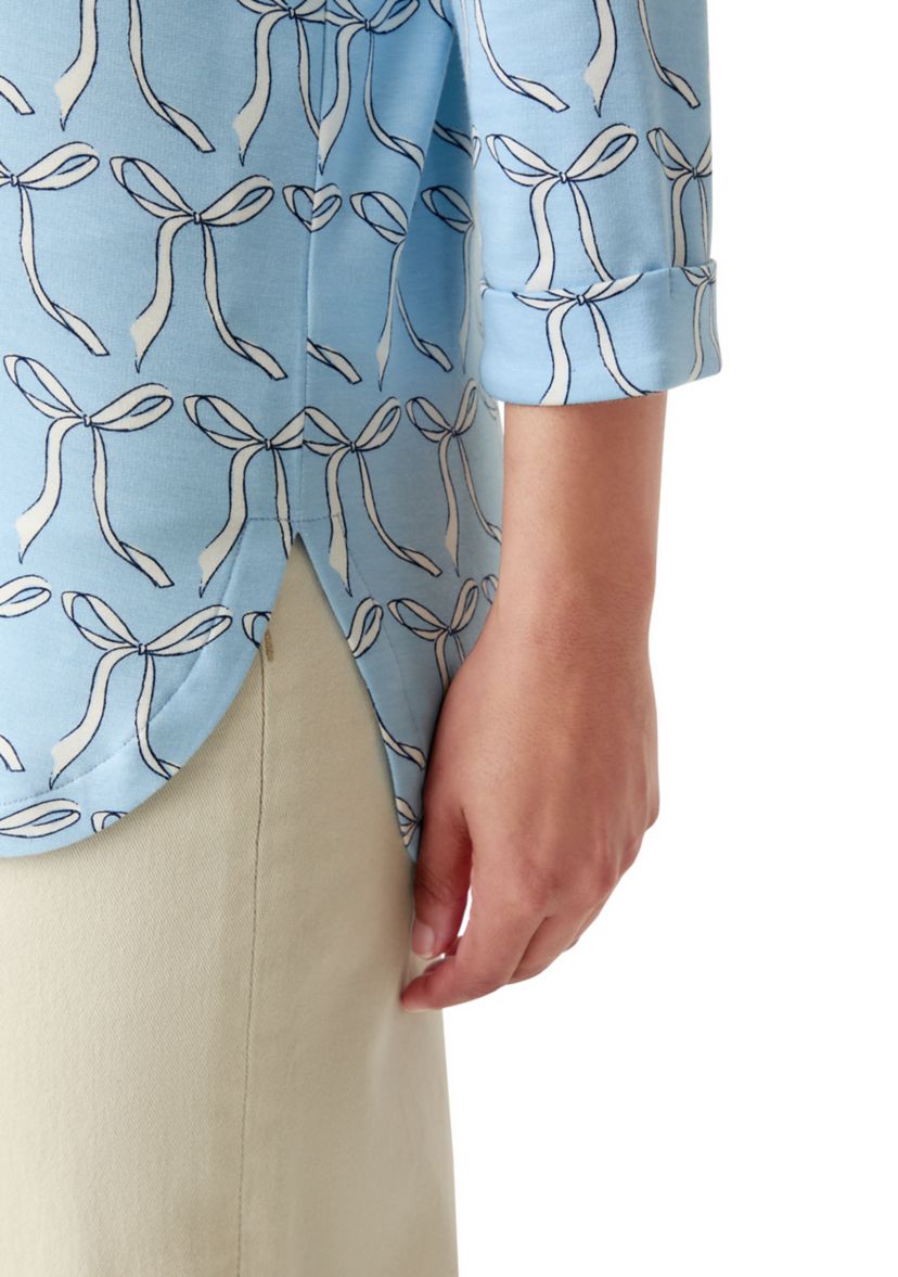 Womens 3/4 Printed Baby Terry Shirt