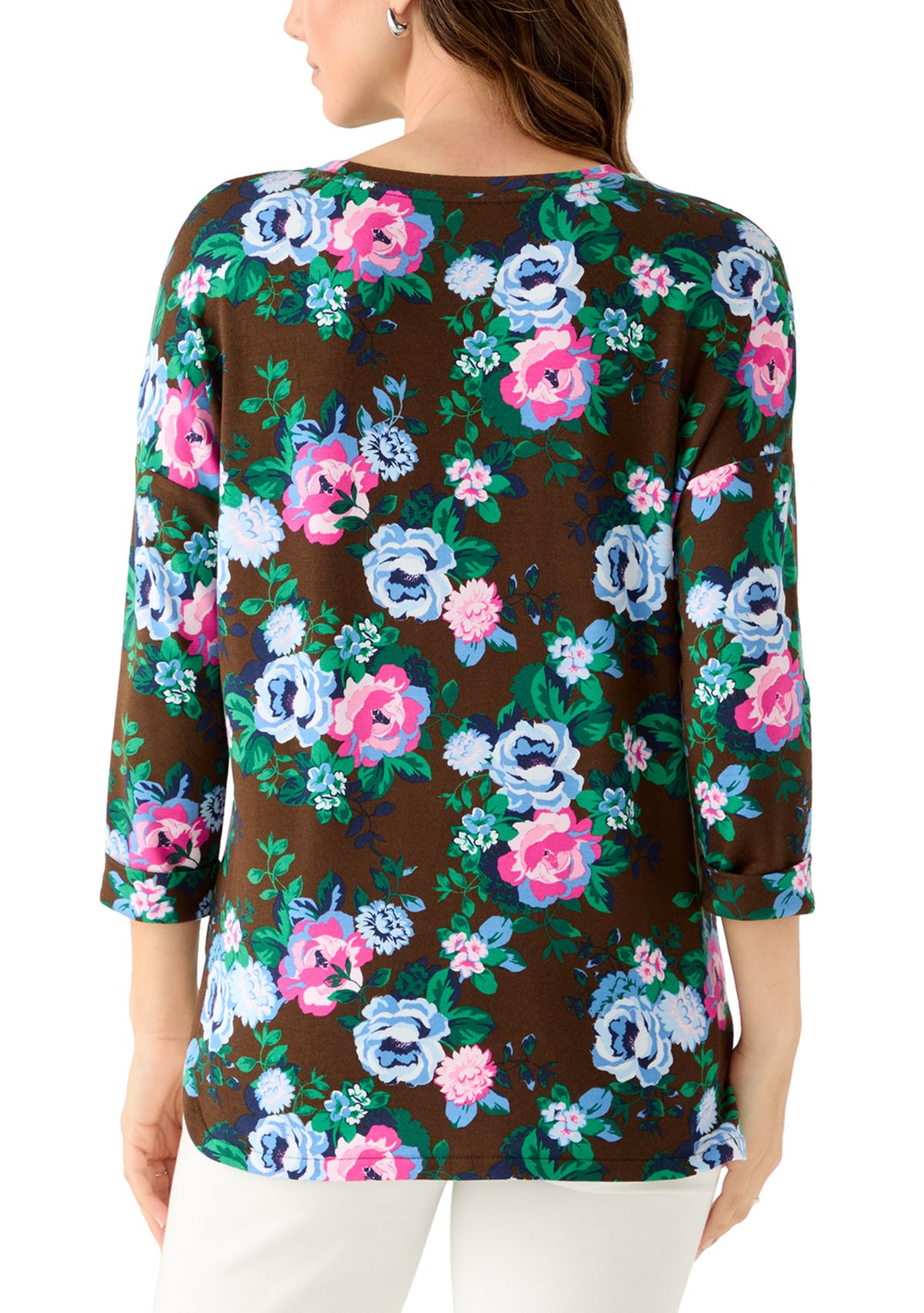 Womens 3/4 Printed Baby Terry T-Shirt