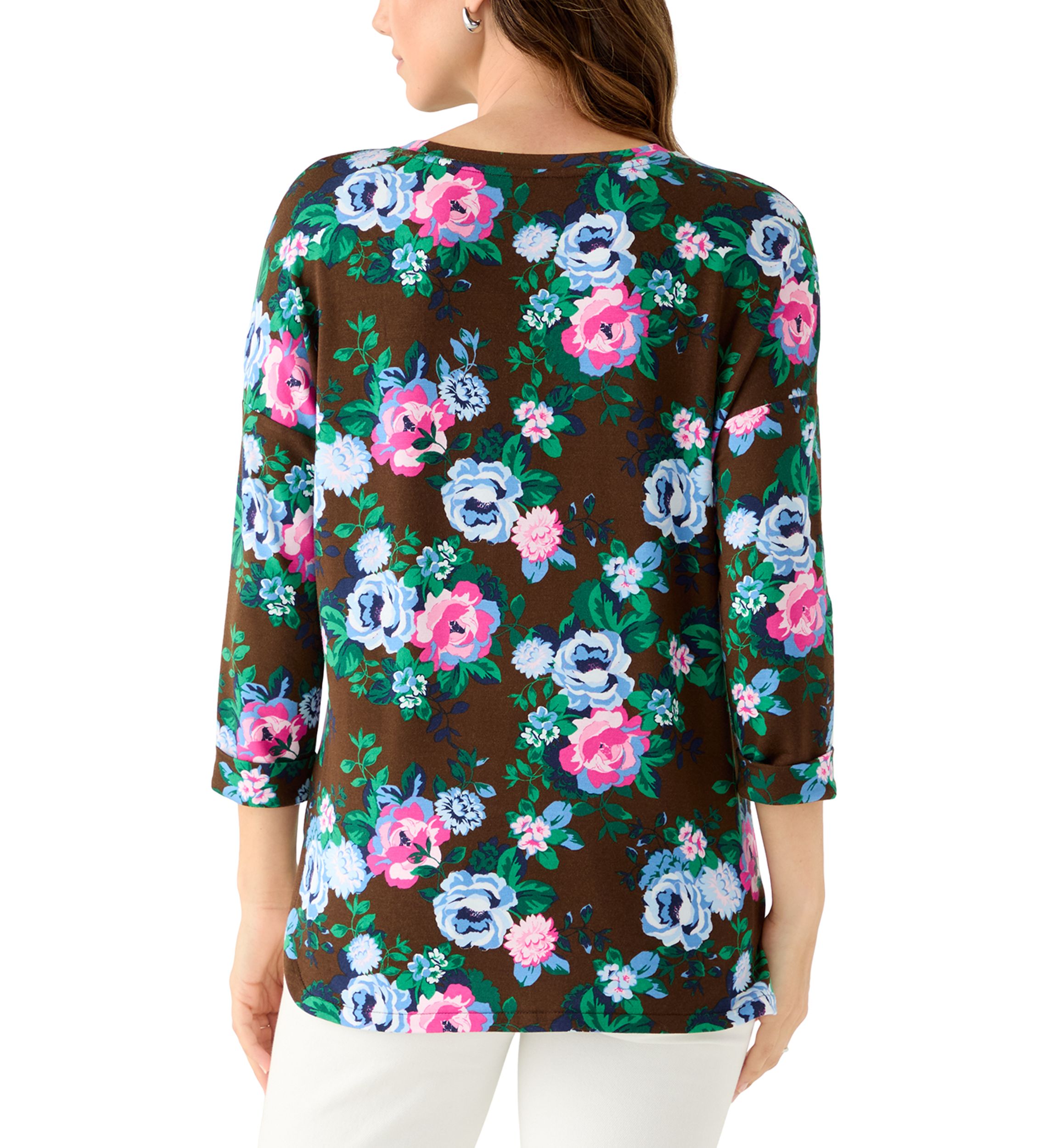 Womens 3/4 Printed Baby Terry T-Shirt