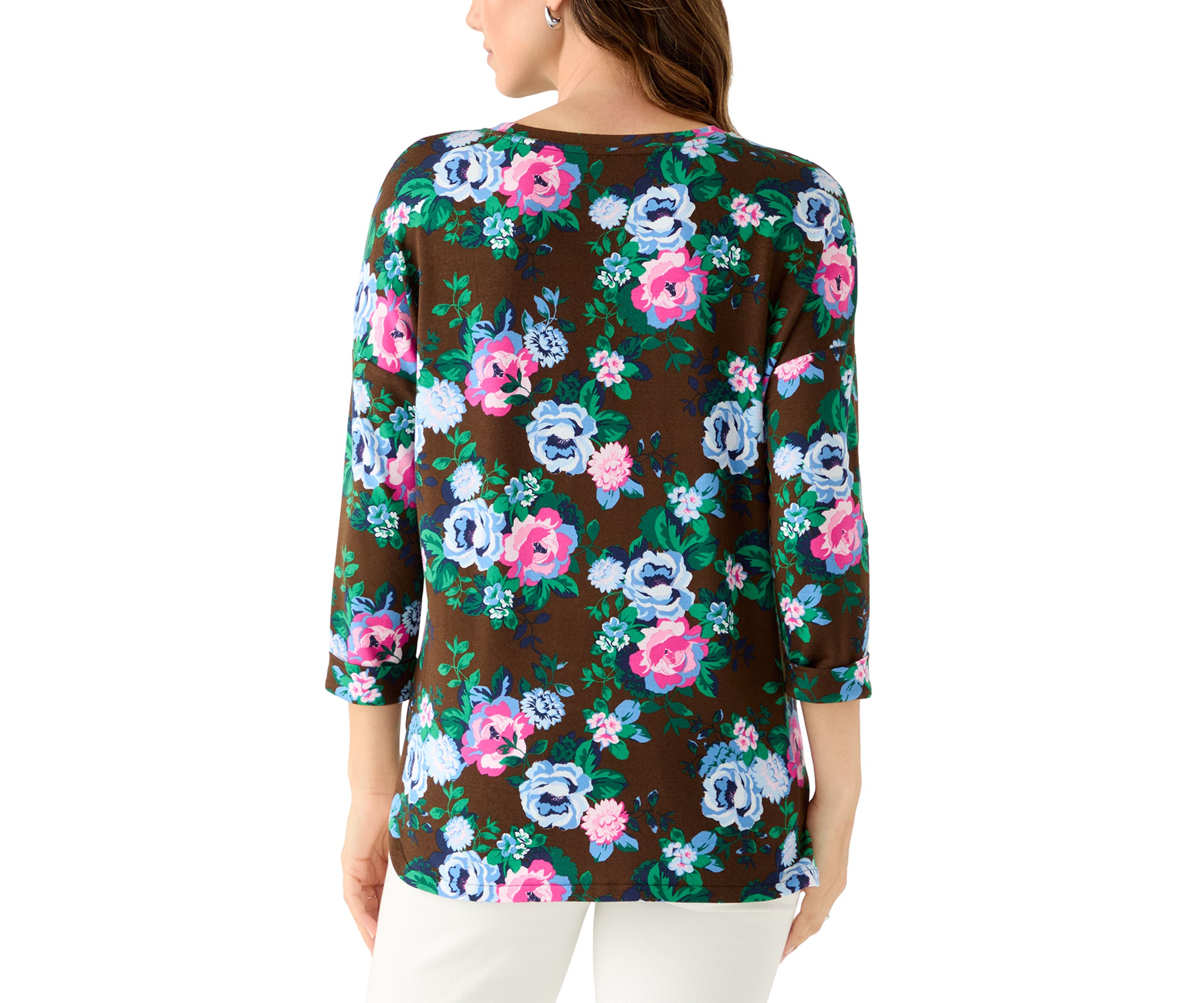 Womens 3/4 Printed Baby Terry T-Shirt
