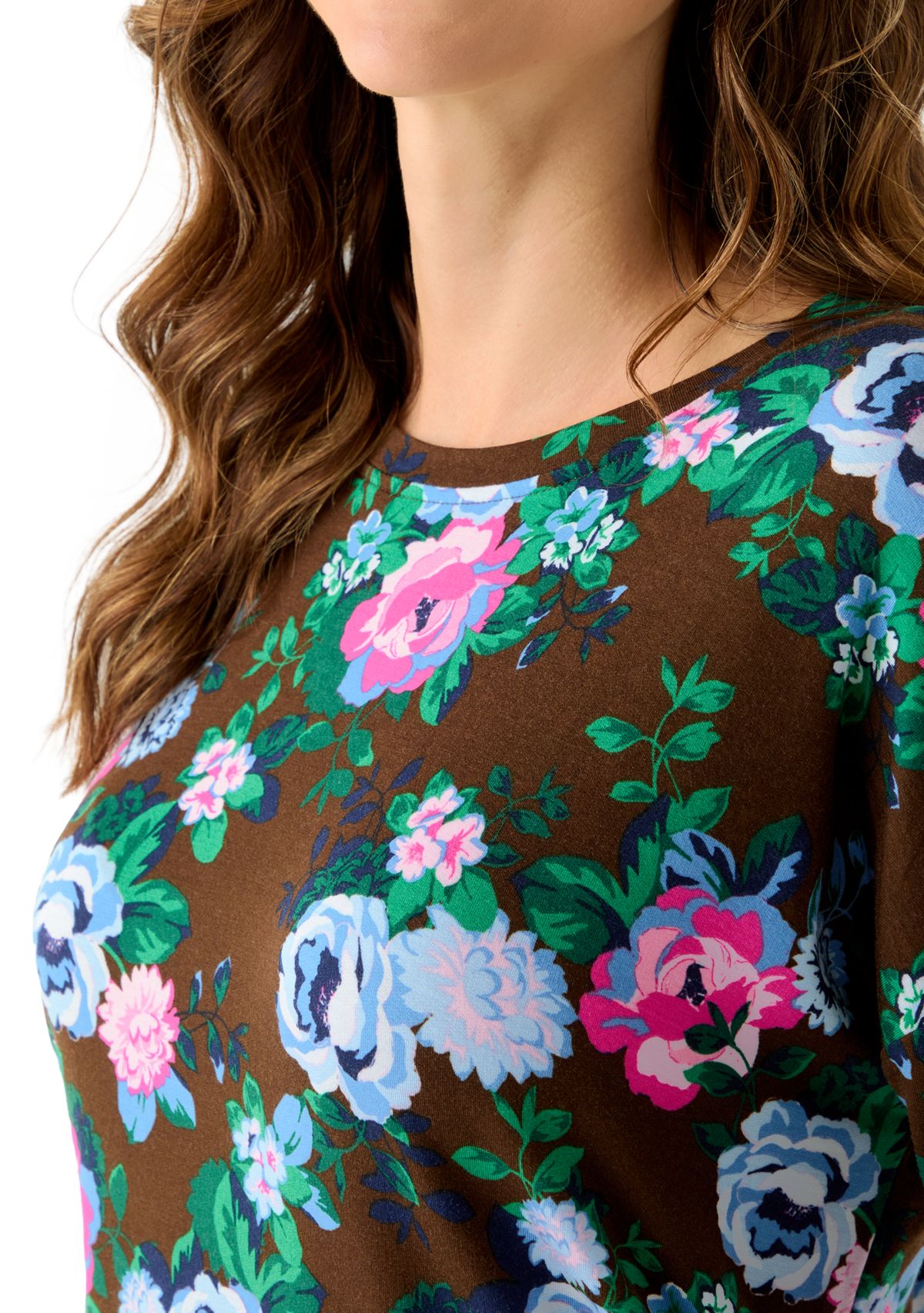 Womens 3/4 Printed Baby Terry T-Shirt