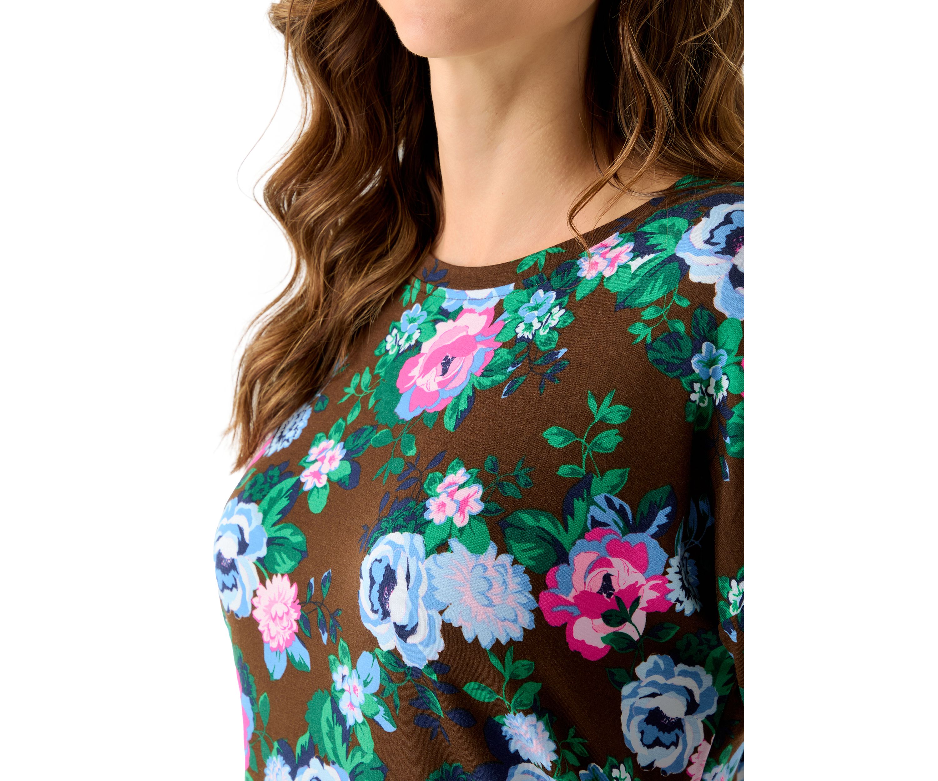 Womens 3/4 Printed Baby Terry T-Shirt