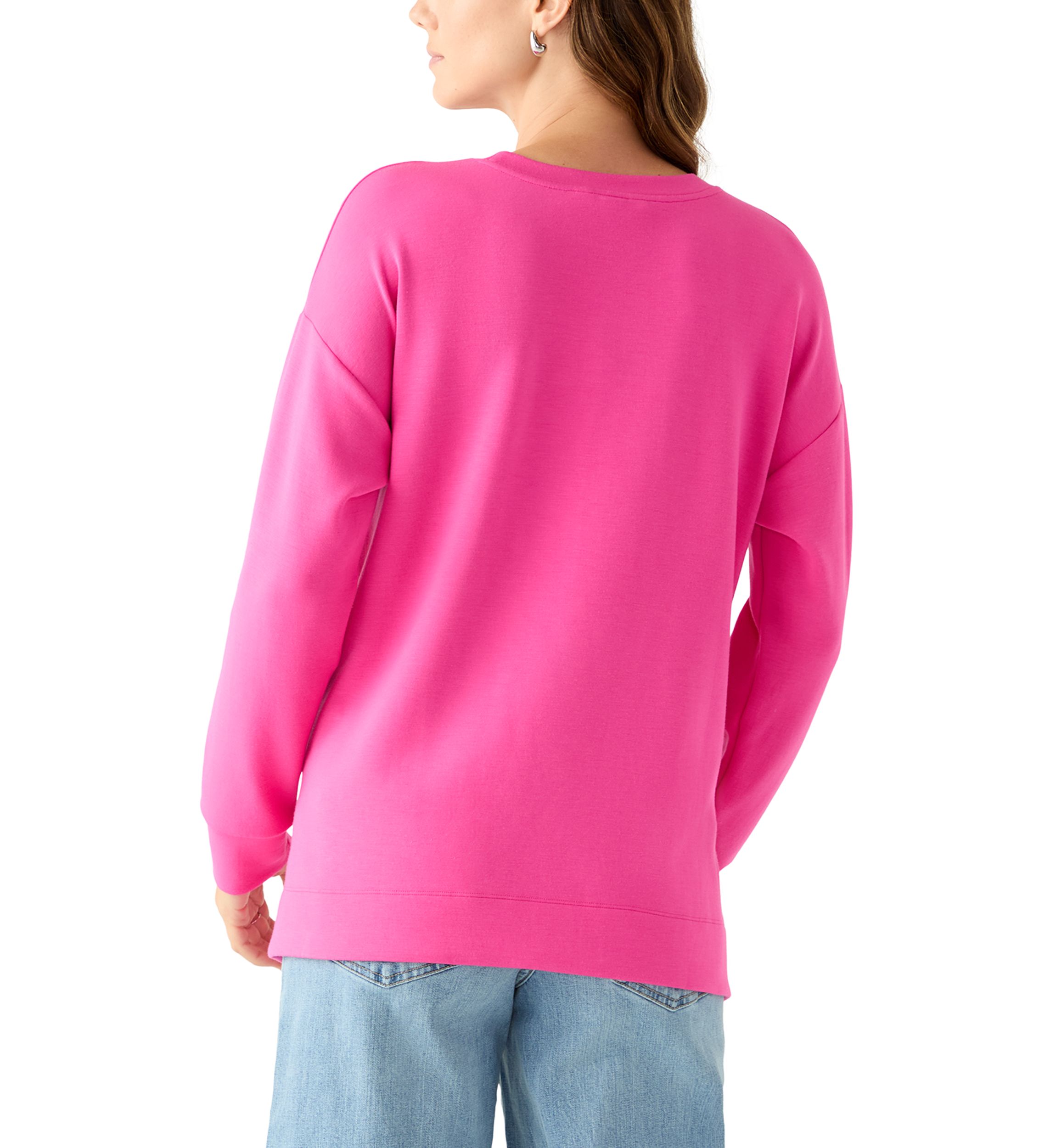 Womens Side Zip Crew Neck Tunic