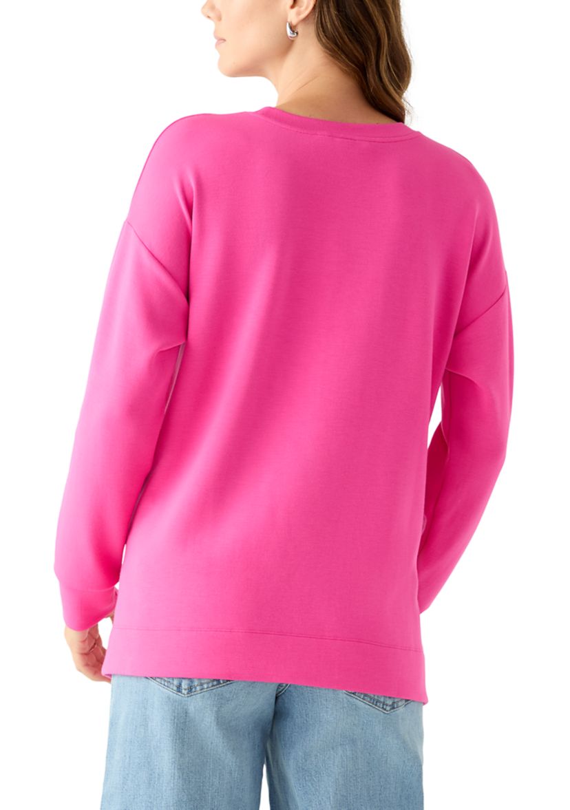 Womens Side Zip Crew Neck Tunic