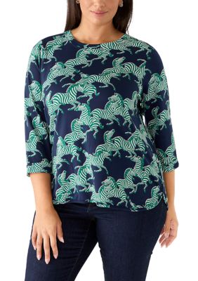 Crown & Ivy Women's 3/4 Sleeve Baby Terry T-Shirt
