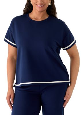 Crown & Ivy Women's Plus Size Compact Terry Shirt