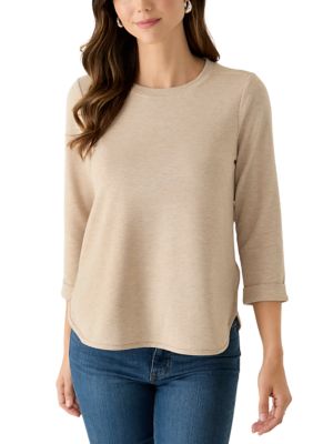 Crown & Ivy Women's 3/4 Sleeve Baby Terry T-Shirt