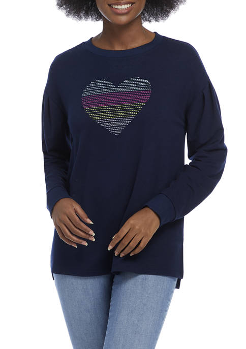 Crown & Ivy™ Womens Terry Graphic Sweatshirt