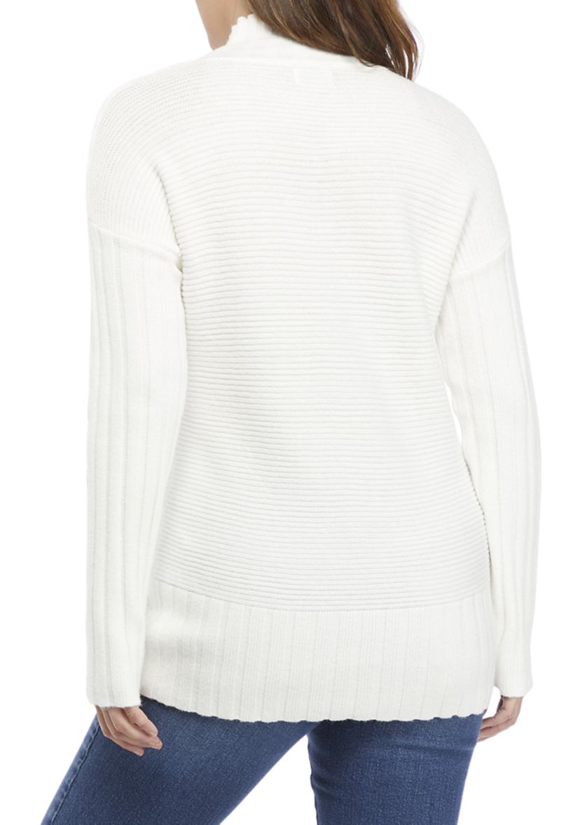 Petite Long Sleeve Mock Neck Sweater 