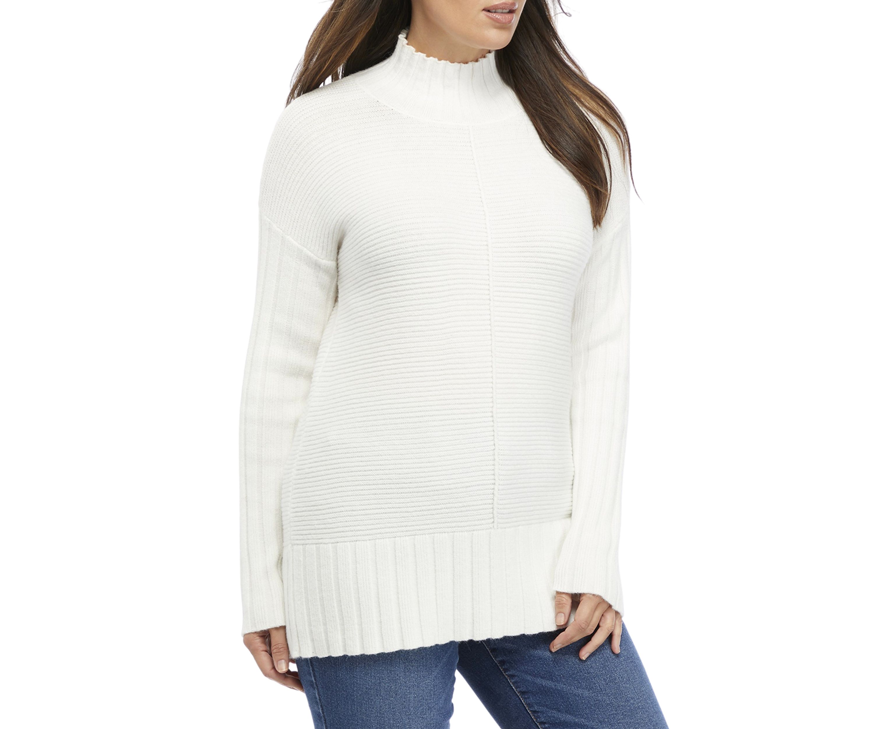 Womens Long Sleeve Mock Neck Sweater 