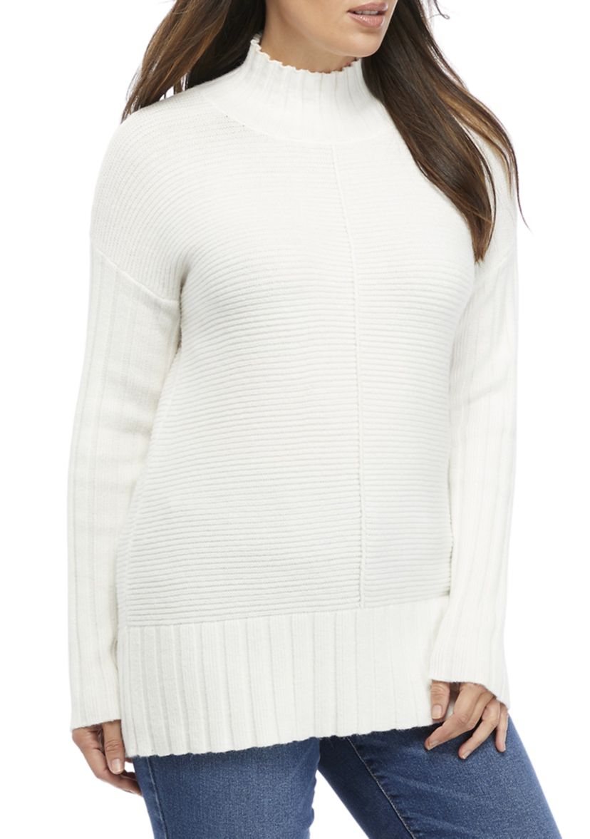 Womens Long Sleeve Mock Neck Sweater 