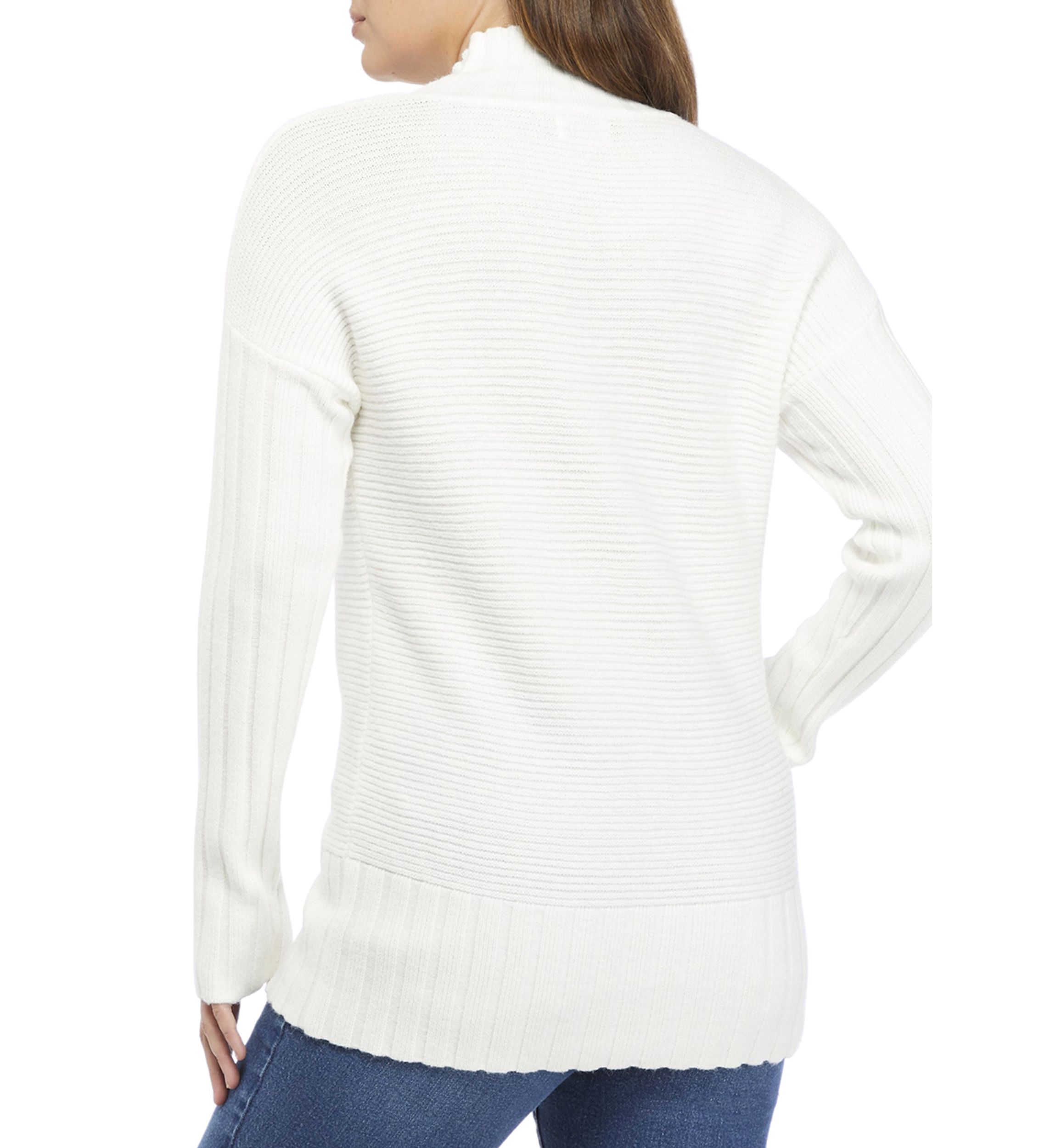 Womens Long Sleeve Mock Neck Sweater 