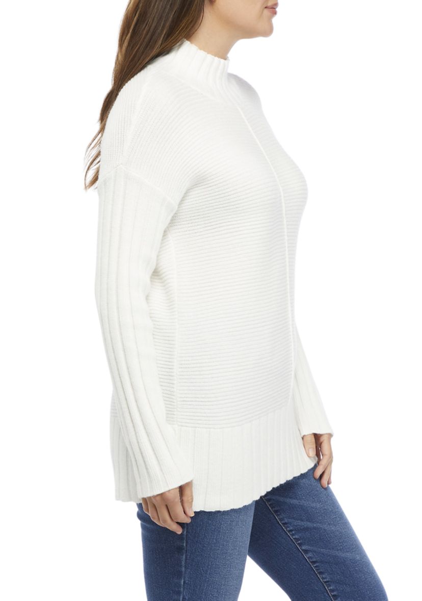 Womens Long Sleeve Mock Neck Sweater 