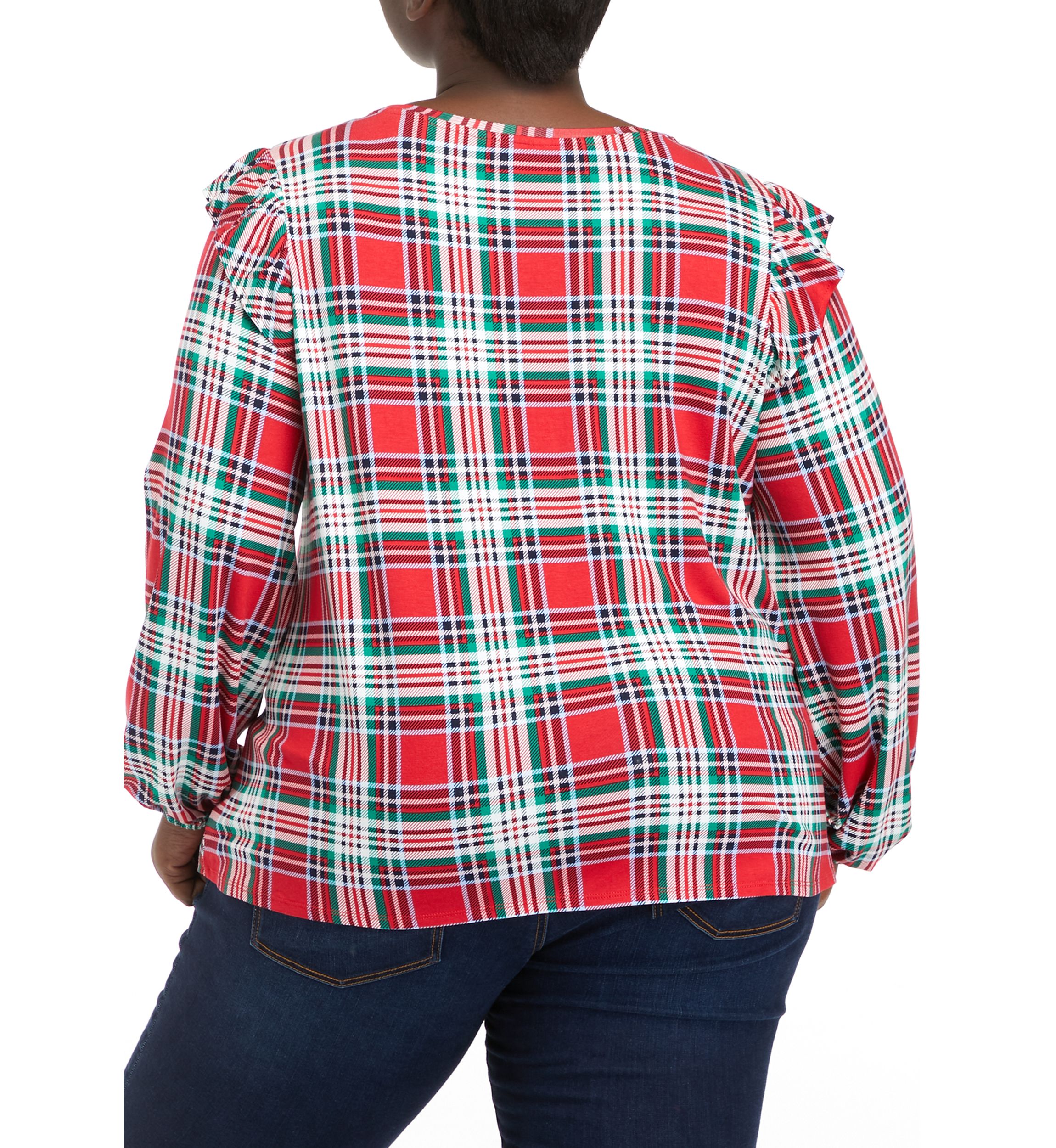 Plus Size Long Sleeve Julianna Ruffle Sleeve Top