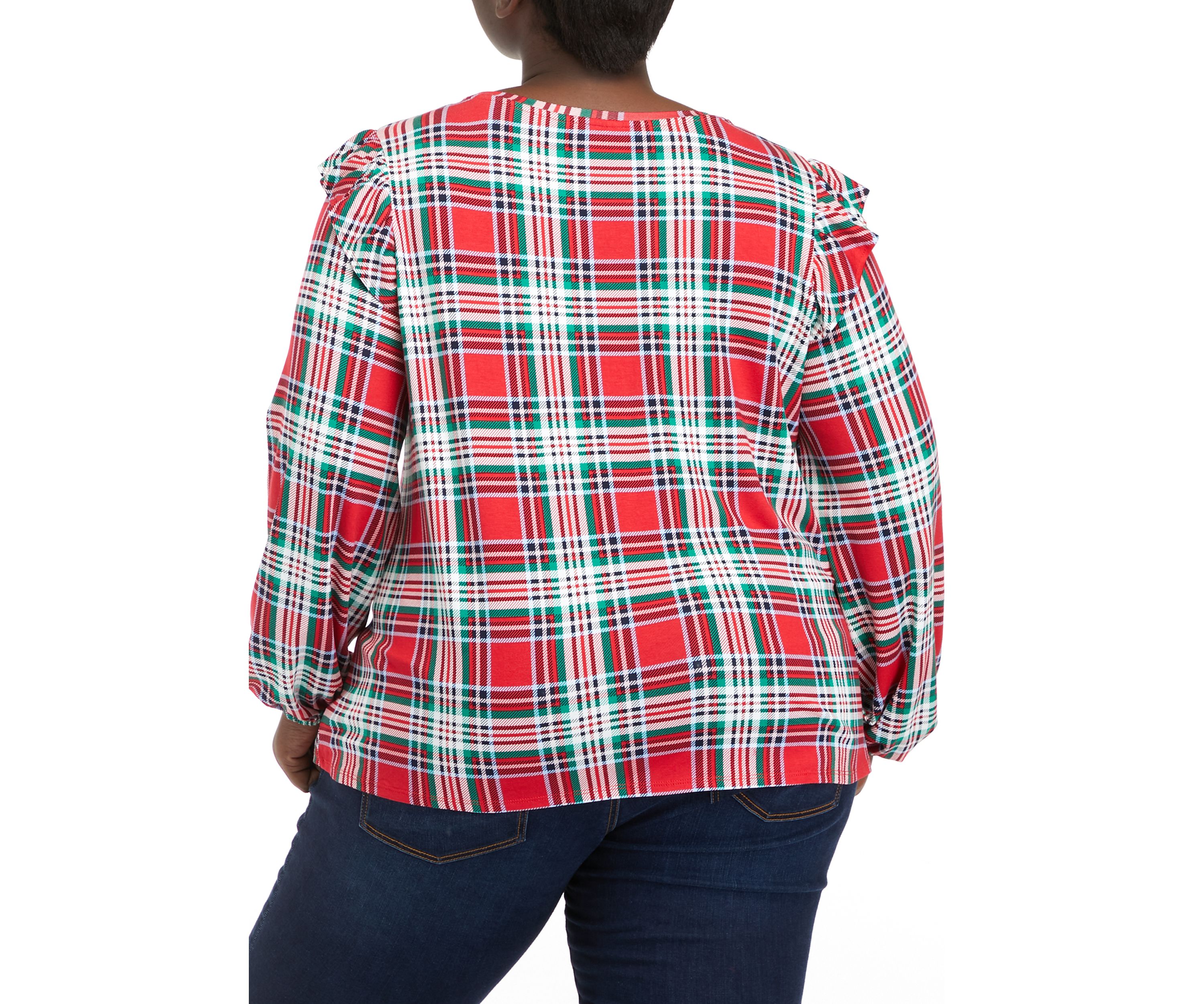 Plus Size Long Sleeve Julianna Ruffle Sleeve Top