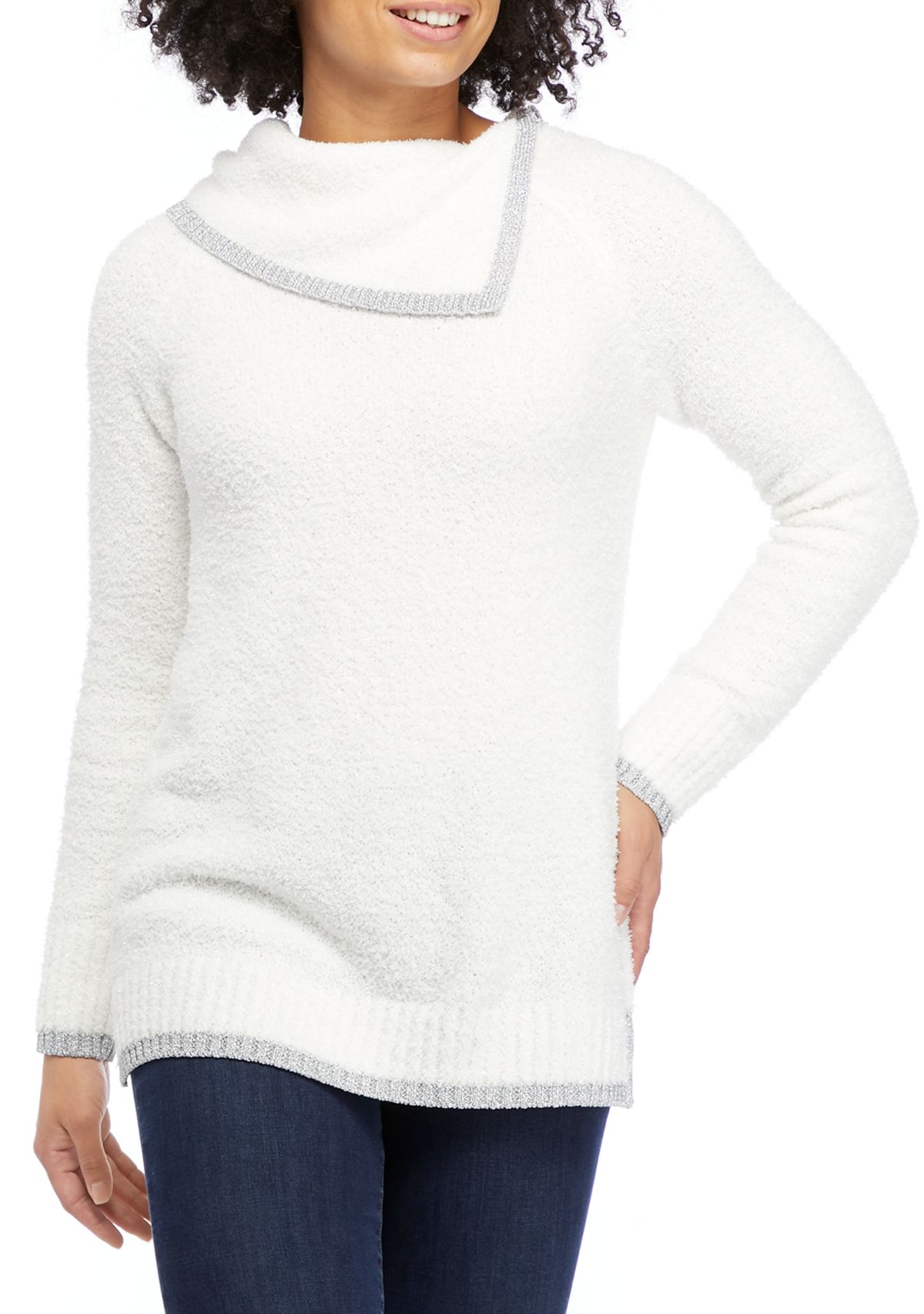 Petite  Drop Shoulder Sleeve LUREX® Sweater 