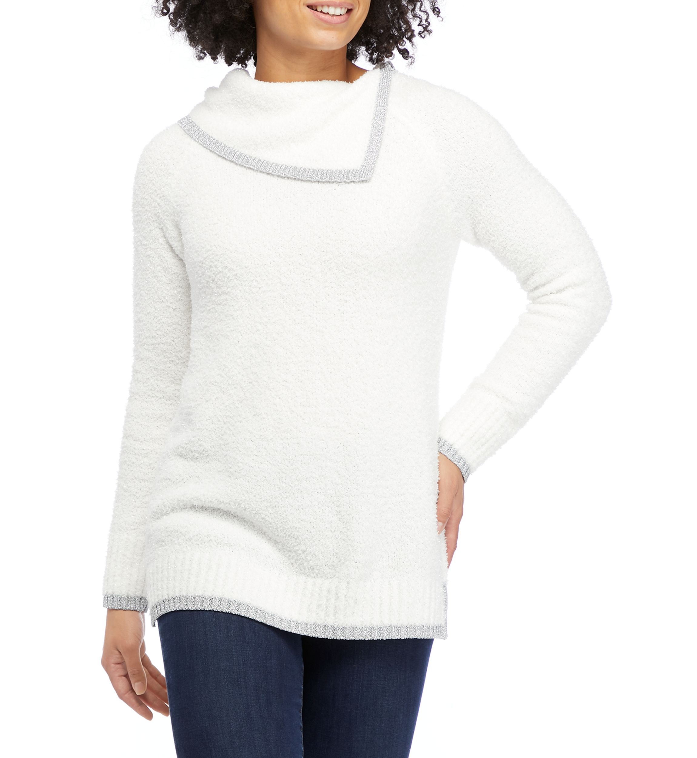 Petite  Drop Shoulder Sleeve LUREX® Sweater 
