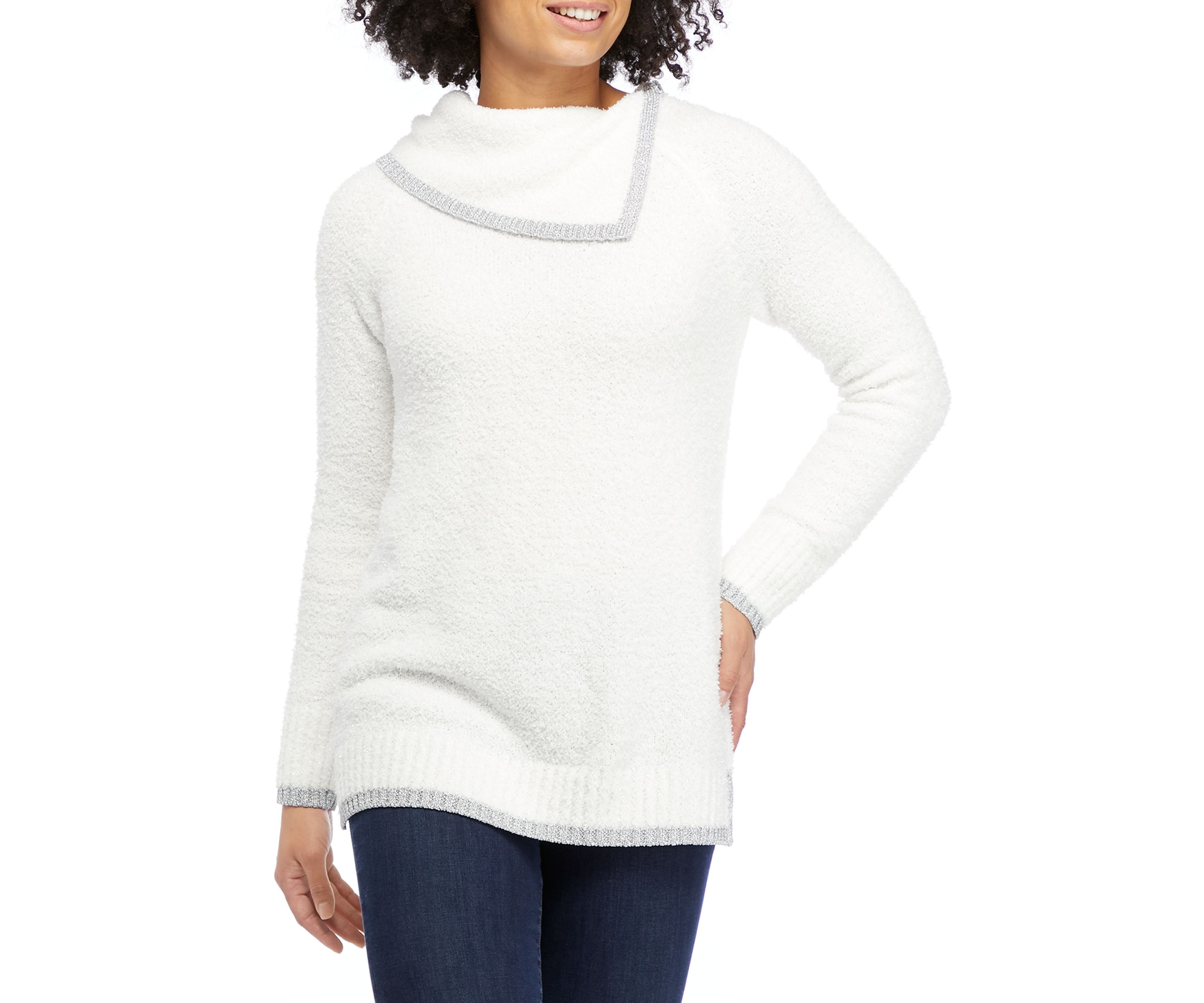 Petite  Drop Shoulder Sleeve LUREX® Sweater 