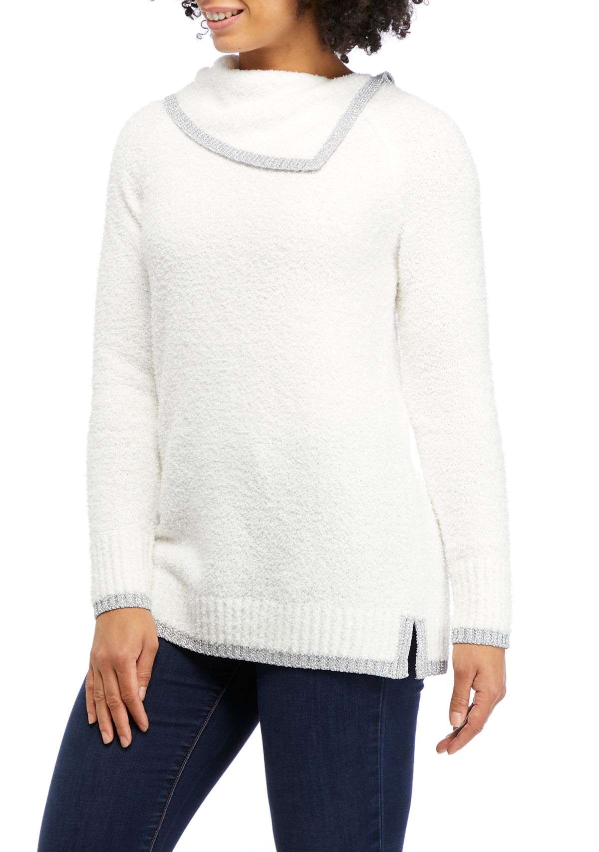 Petite  Drop Shoulder Sleeve LUREX® Sweater 