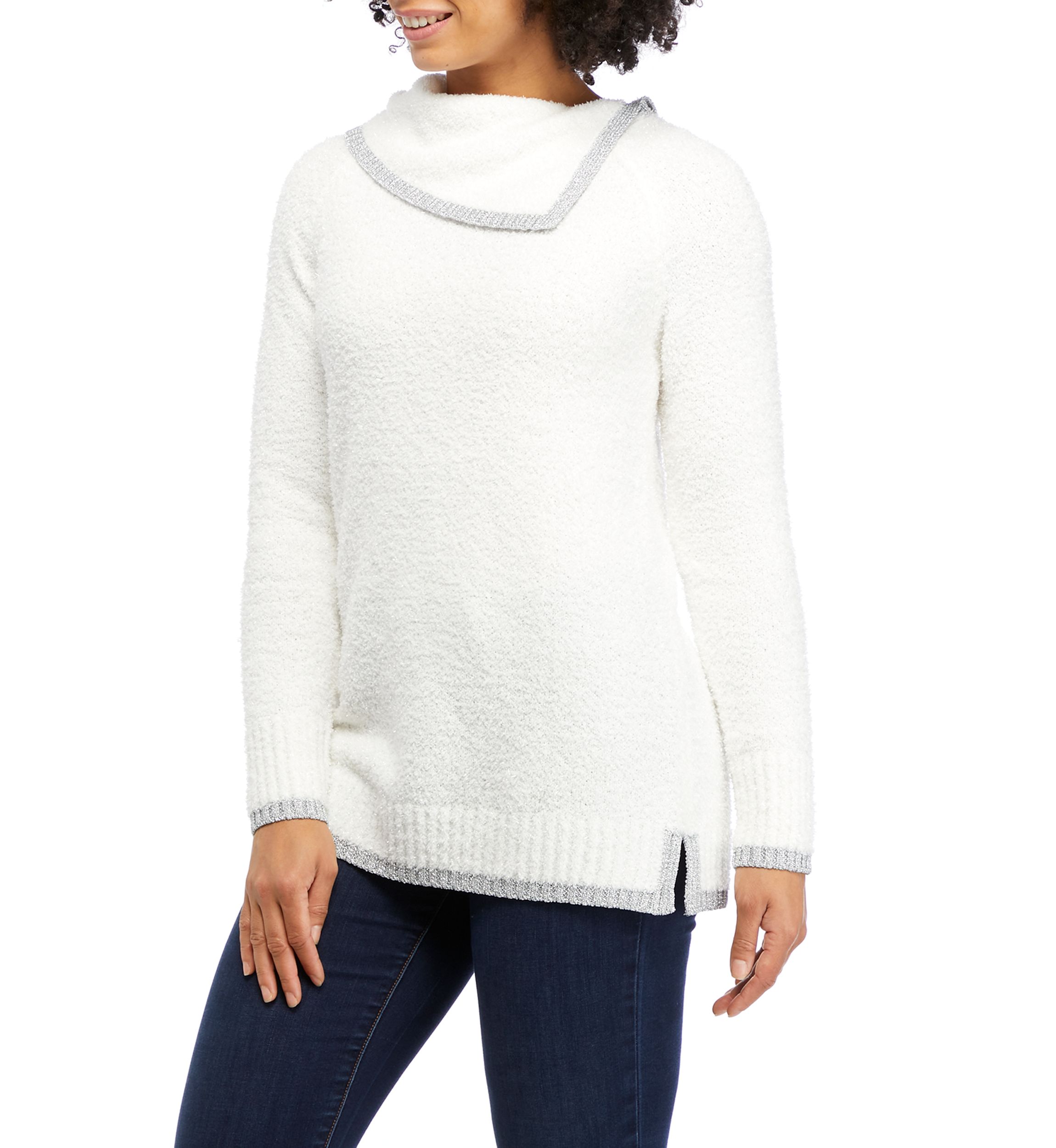 Petite  Drop Shoulder Sleeve LUREX® Sweater 