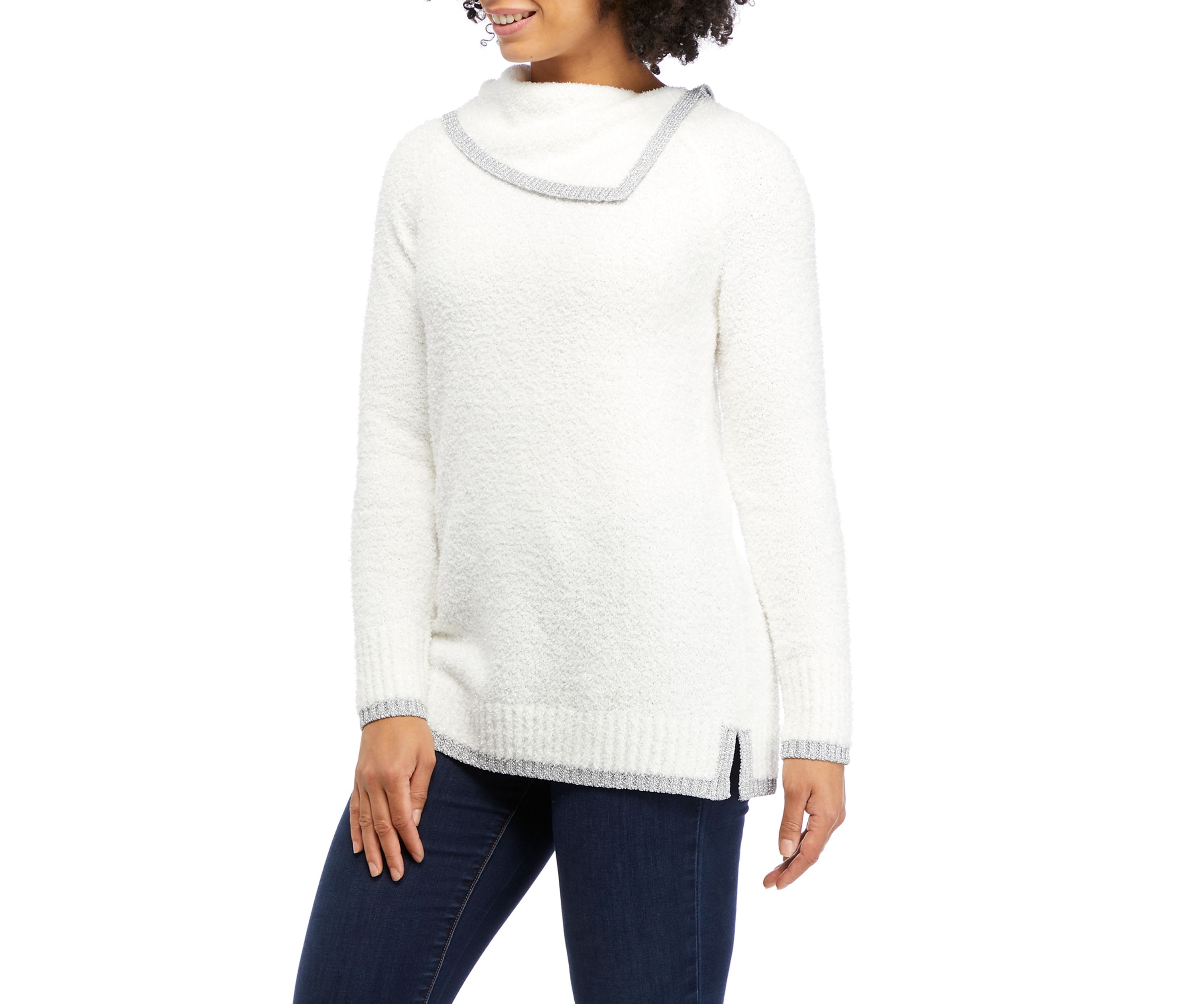Petite  Drop Shoulder Sleeve LUREX® Sweater 