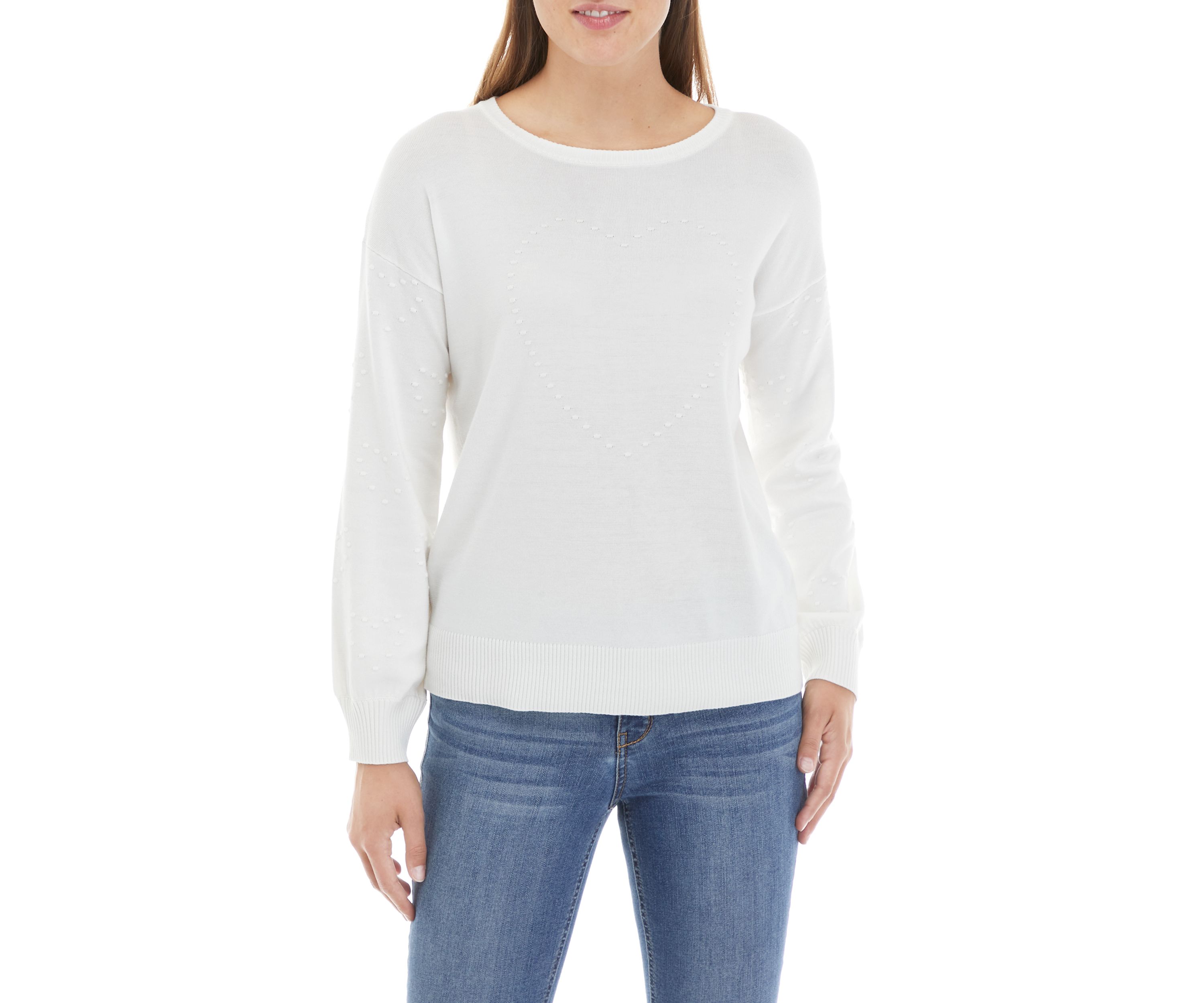 Womens Long Sleeve Textured Sweater 