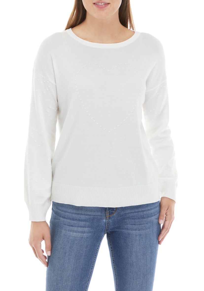 Womens Long Sleeve Textured Sweater 