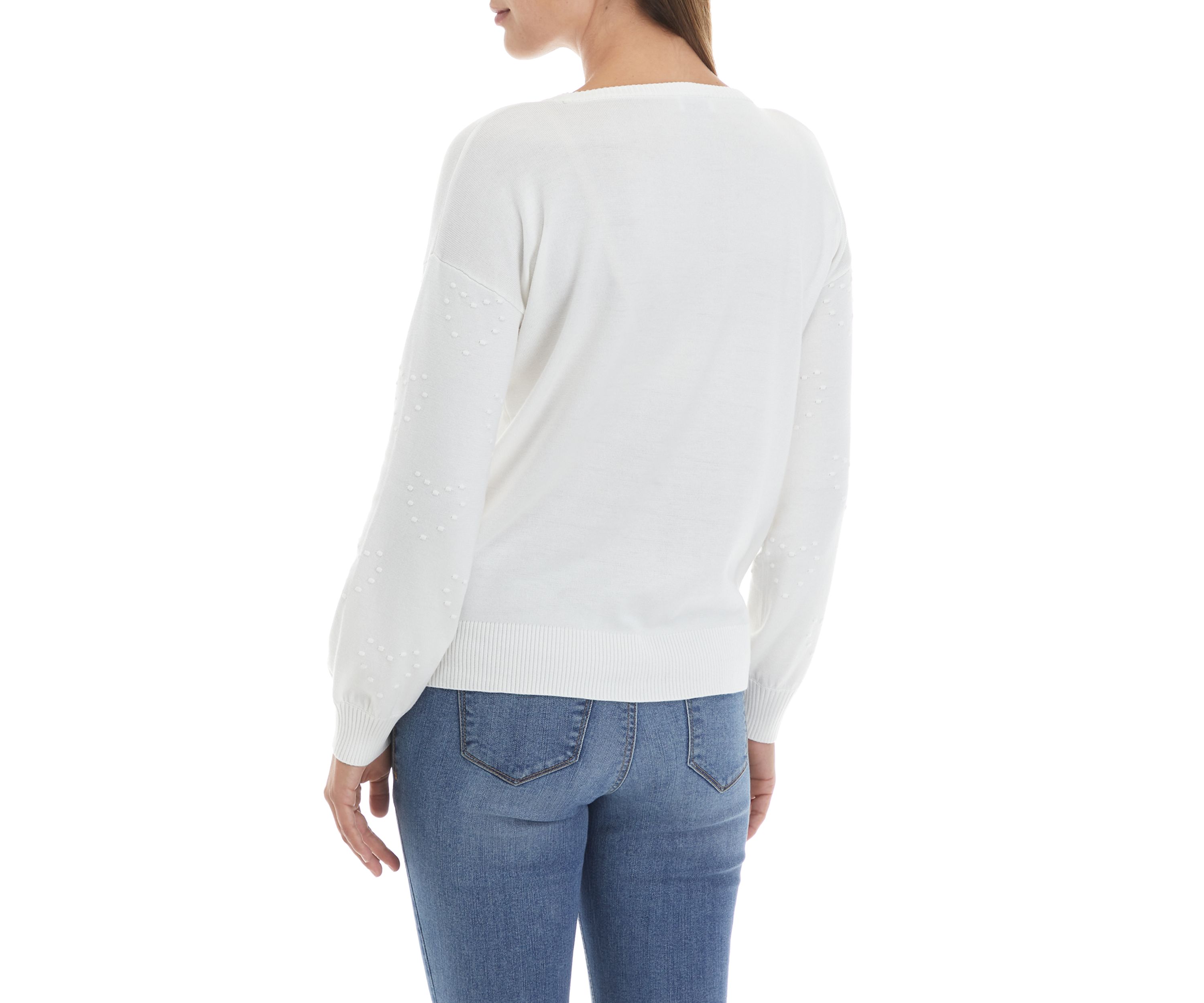 Womens Long Sleeve Textured Sweater 