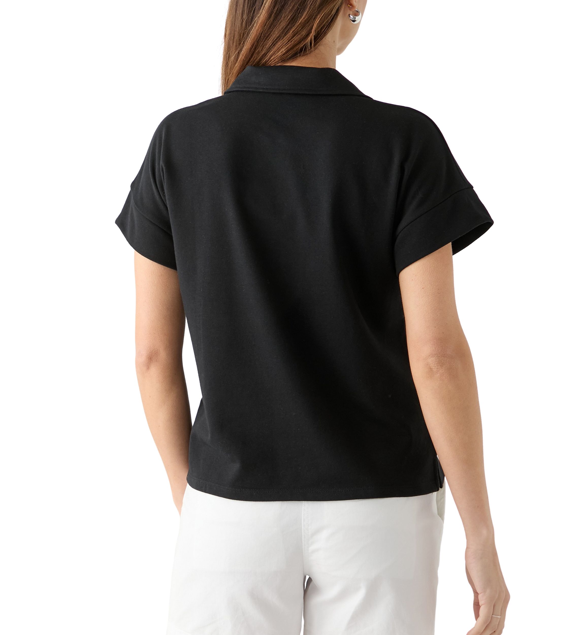 Womens Johnny Collar Solid Shirt