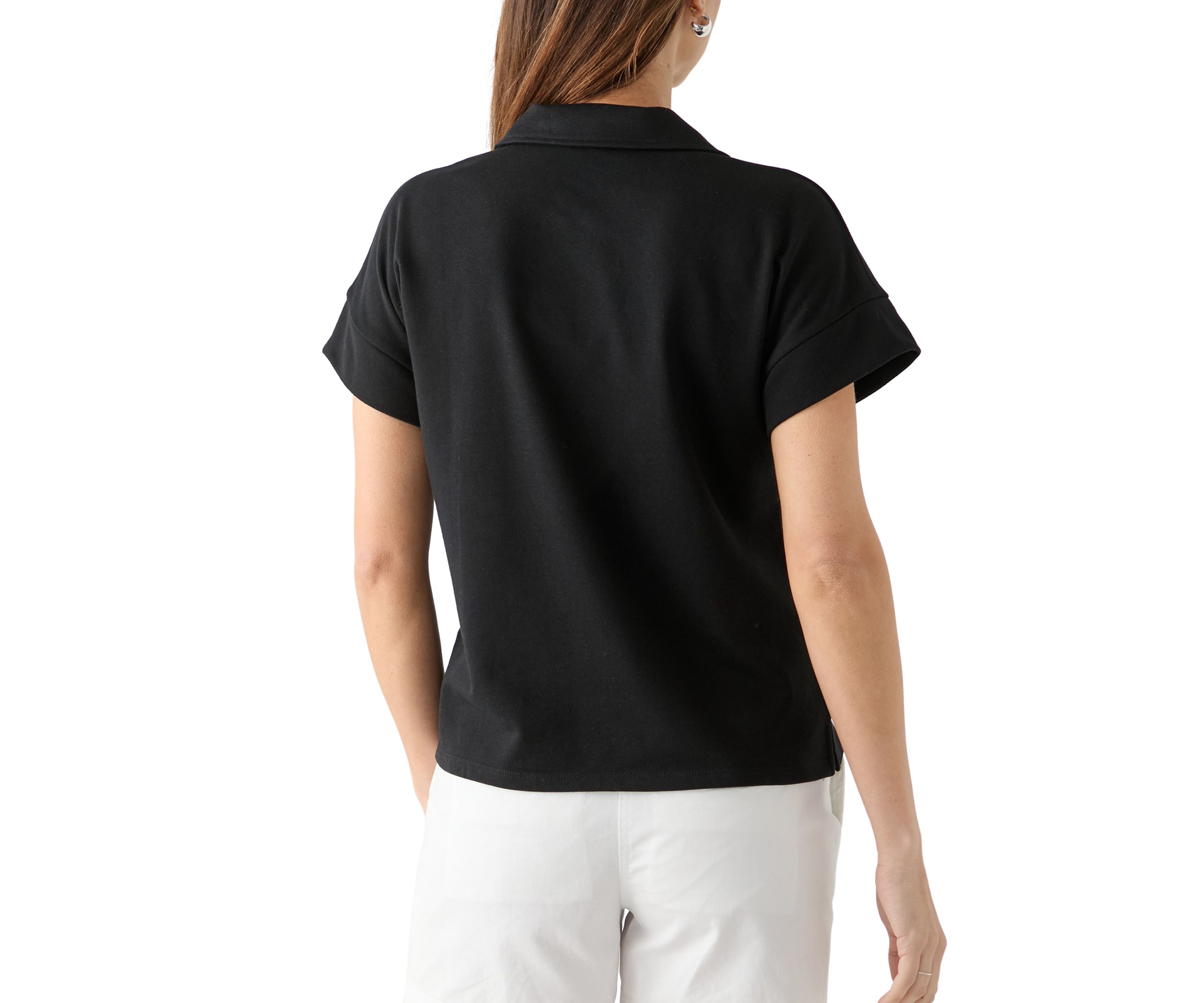 Womens Johnny Collar Solid Shirt