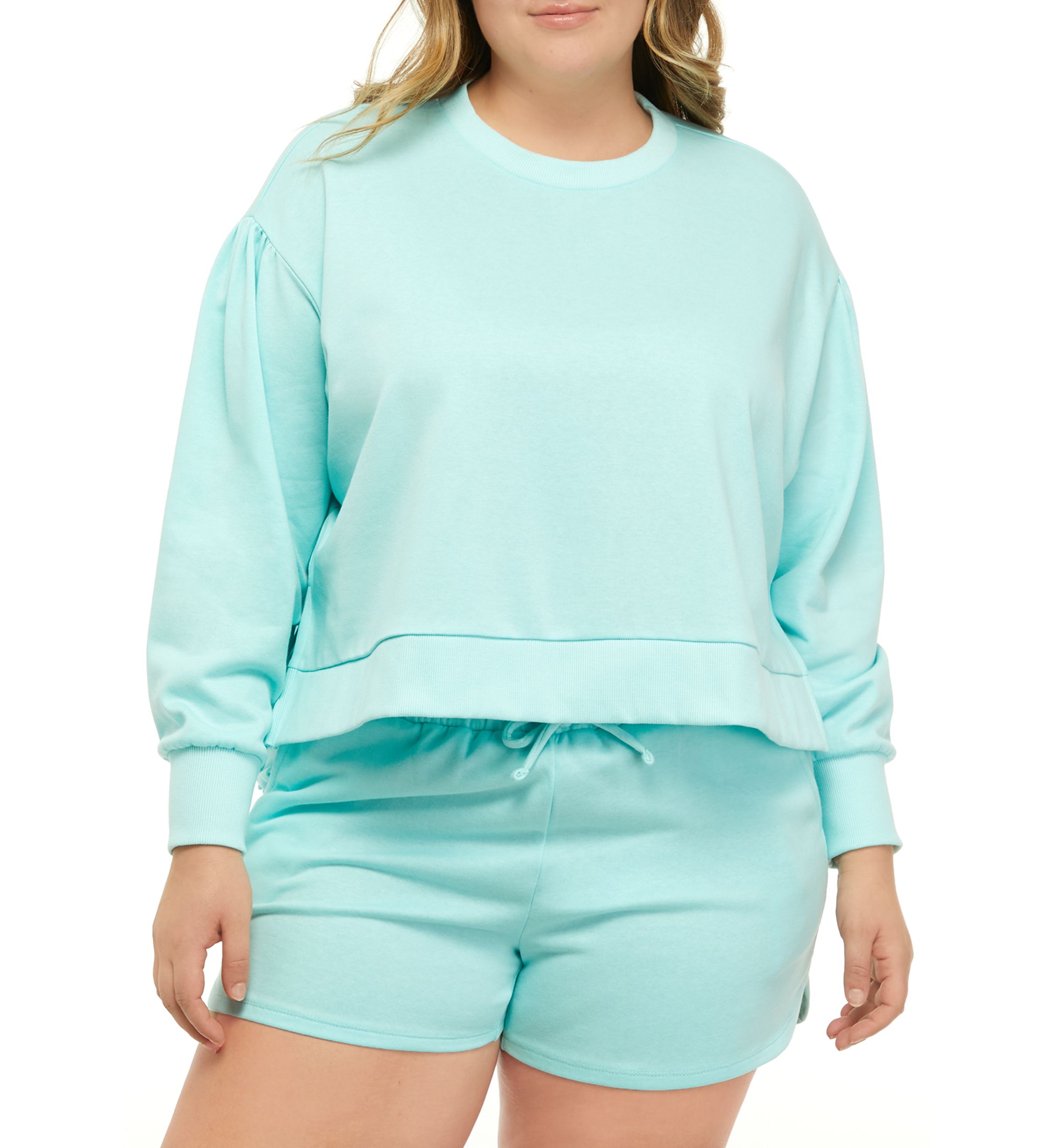  Plus Size Long Sleeve French Terry Sweatshirt 