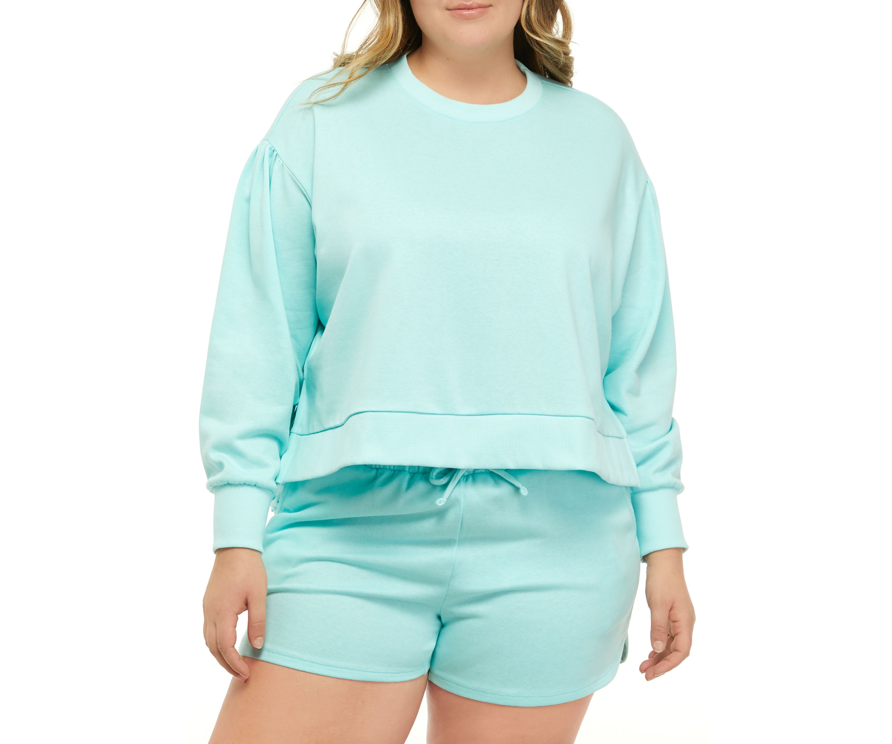  Plus Size Long Sleeve French Terry Sweatshirt 