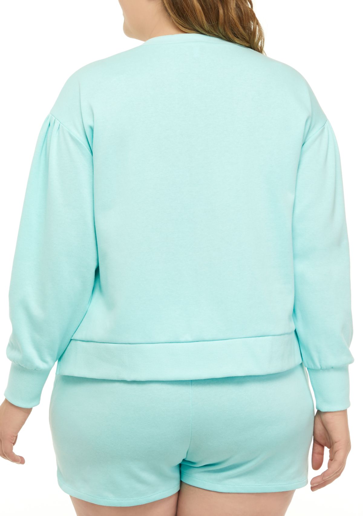  Plus Size Long Sleeve French Terry Sweatshirt 