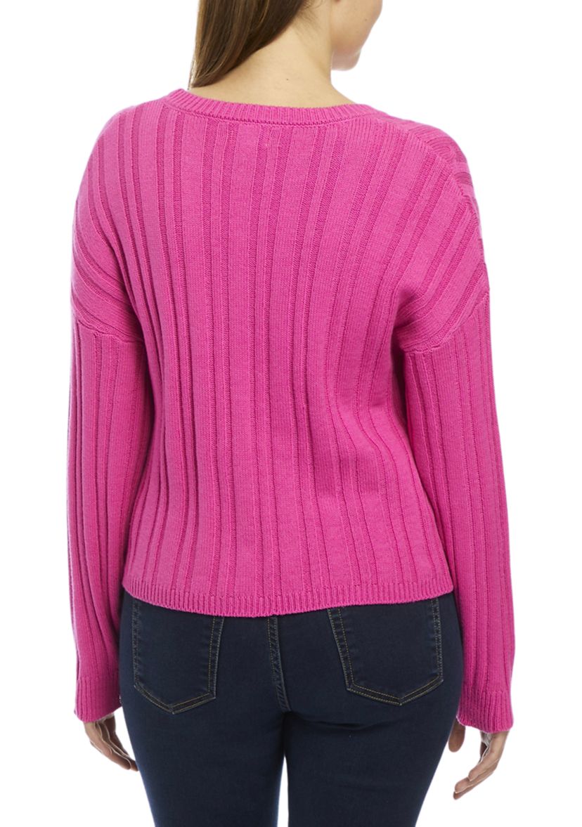 Womens Drop Shoulder  Cable Knit Sweater 