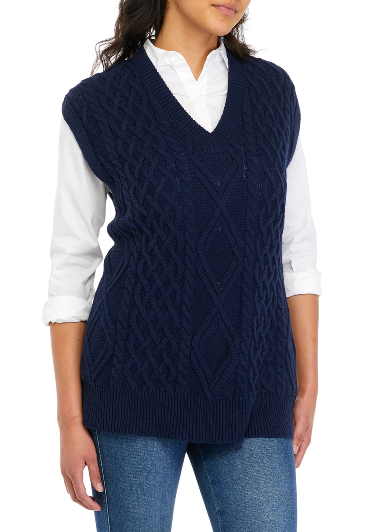 Womens Cable Knit Sweater Vest