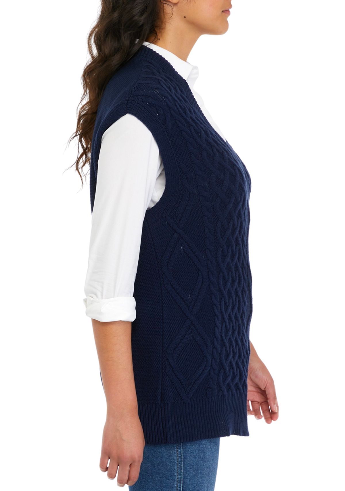 Womens Cable Knit Sweater Vest