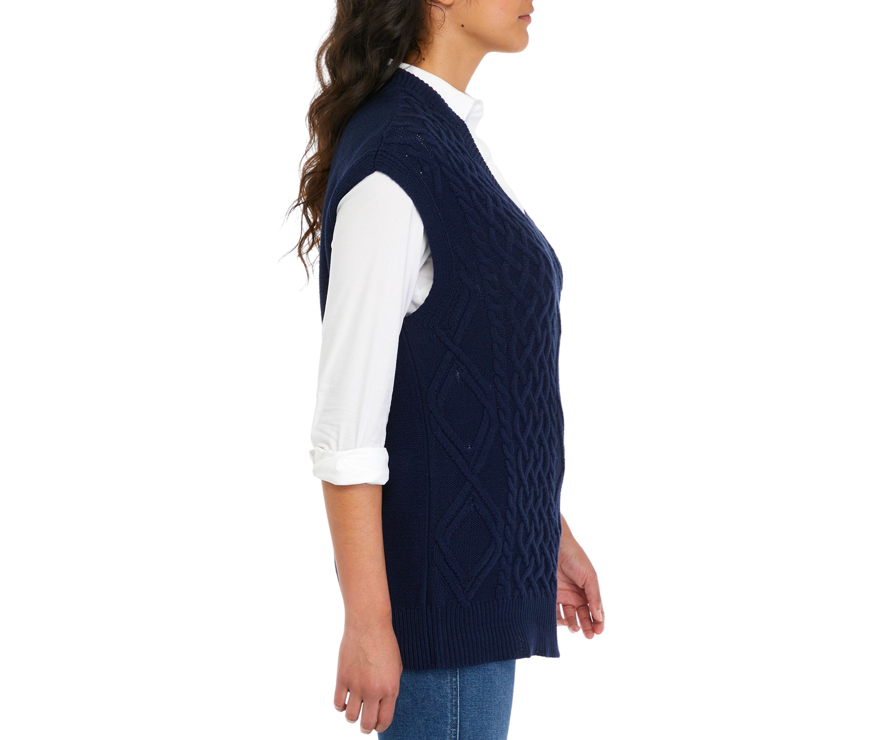 Womens Cable Knit Sweater Vest