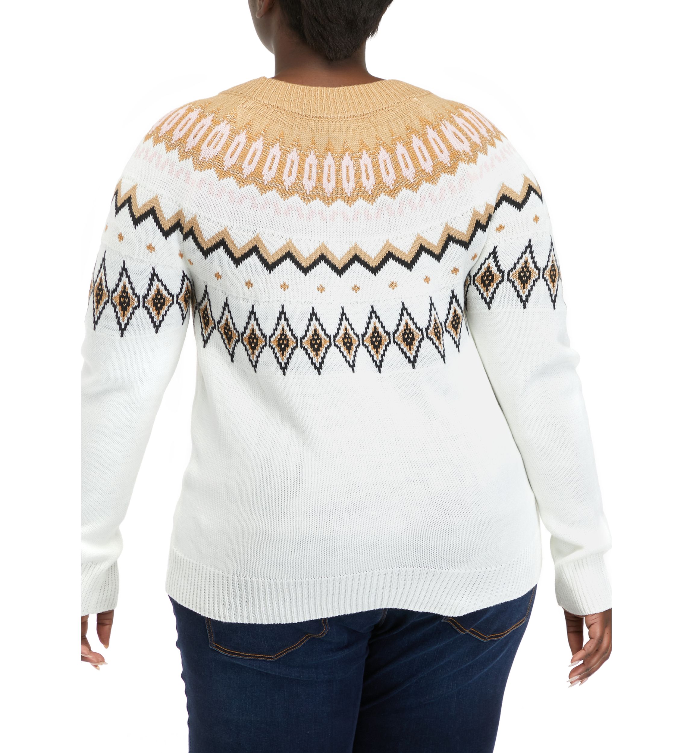 Plus Size Fairisle Pullover Sweater