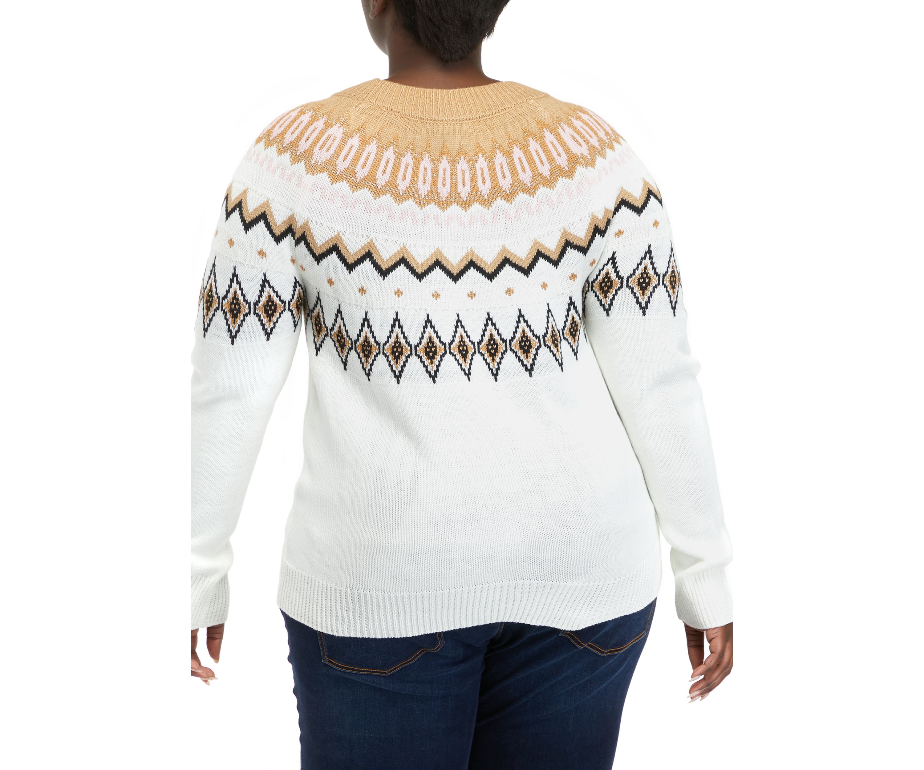 Plus Size Fairisle Pullover Sweater